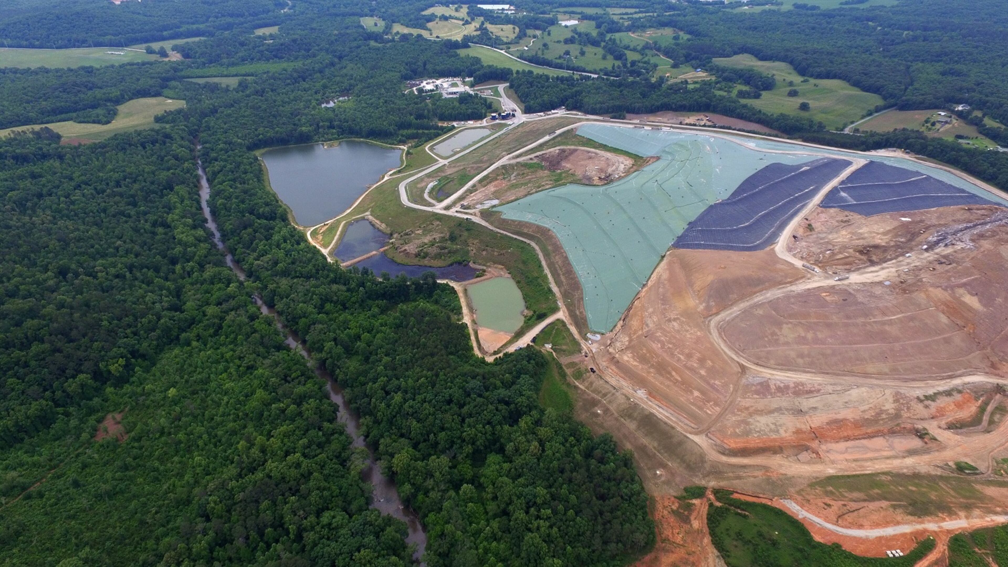 An aerial view of the Eagle Point Landfill, which has been approved for expansion by the Forsyth County Commission.