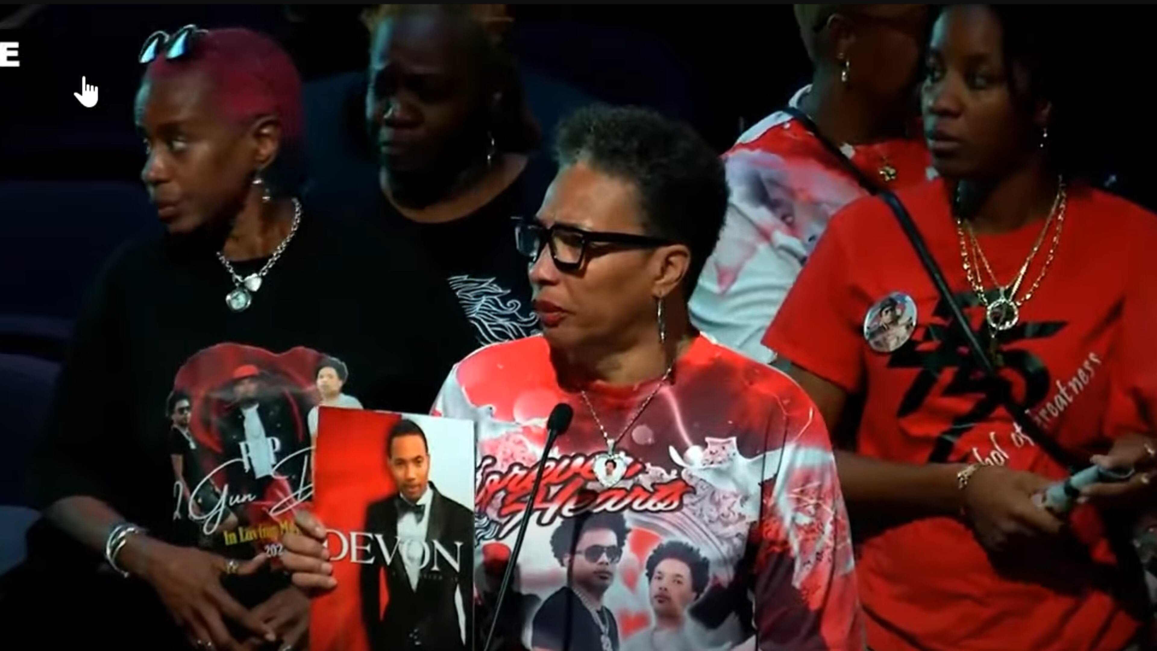 Valerie Anderson speaks before the Atlanta City Council this week. According to the GBI, her son was killed by an off-duty Atlanta police officer during a bar fight in August.