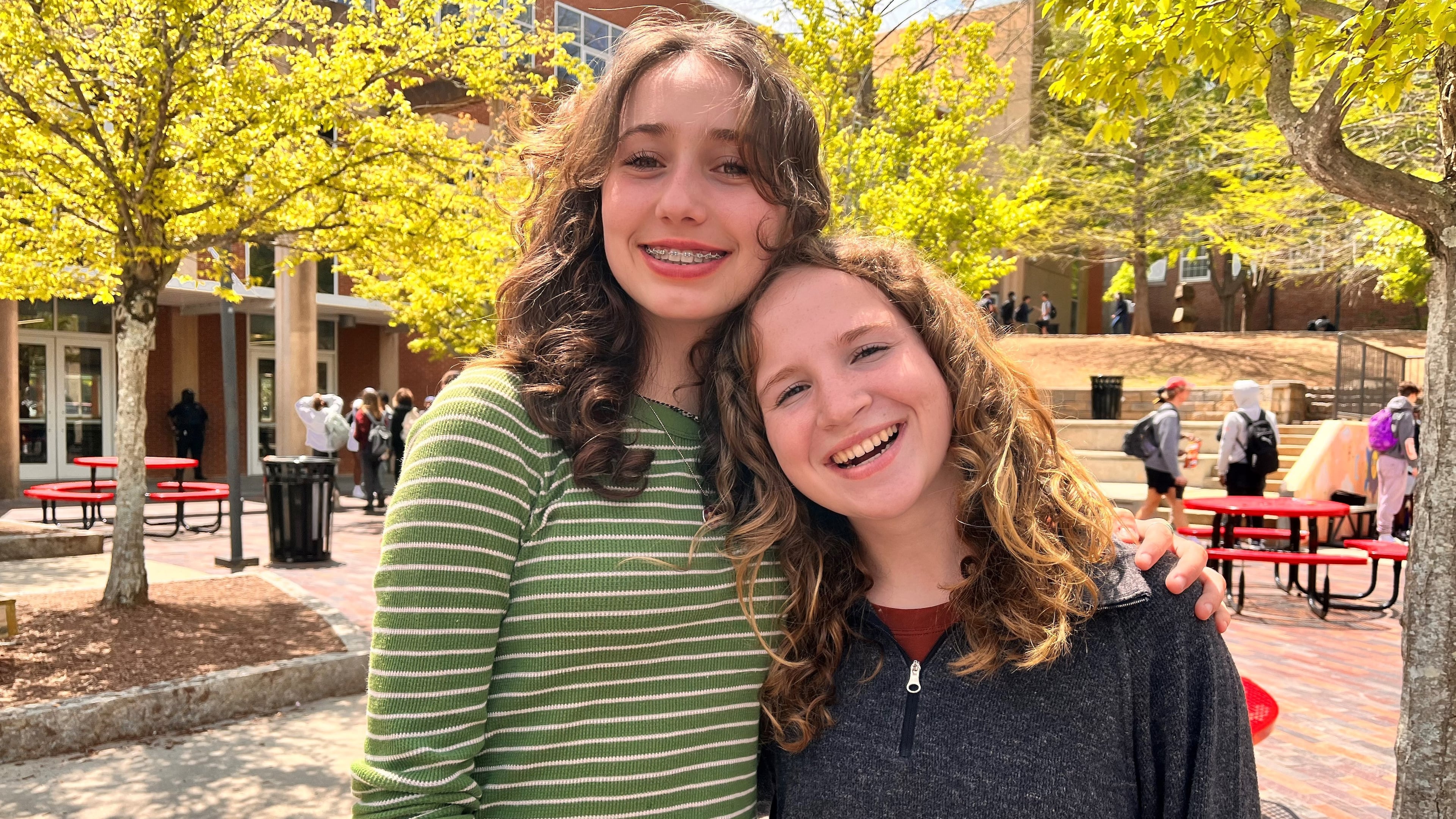 Midtown High School ninth graders Sierra Pape (left) and Charlotte Keenan are among a group of students organizing a tribute event to honor war victims in Ukraine. (Courtesy of Sierra Pape)