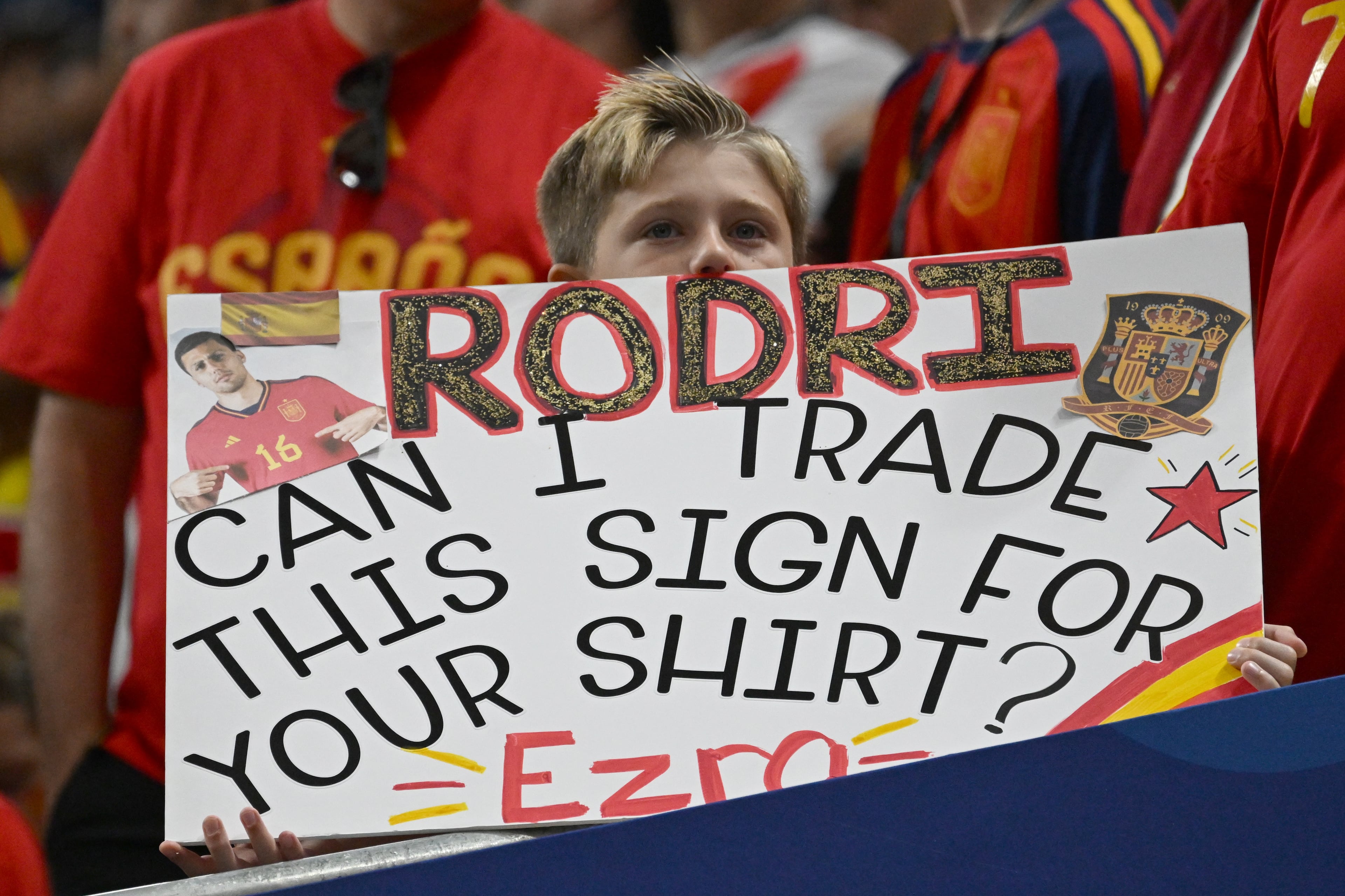 Fans of Spain get ready for the Spain vs. Saudi Arabia FIFA World Cup match Sunday, June 21, 2026, at Atlanta Stadium. (Miguel Martinez/AJC)