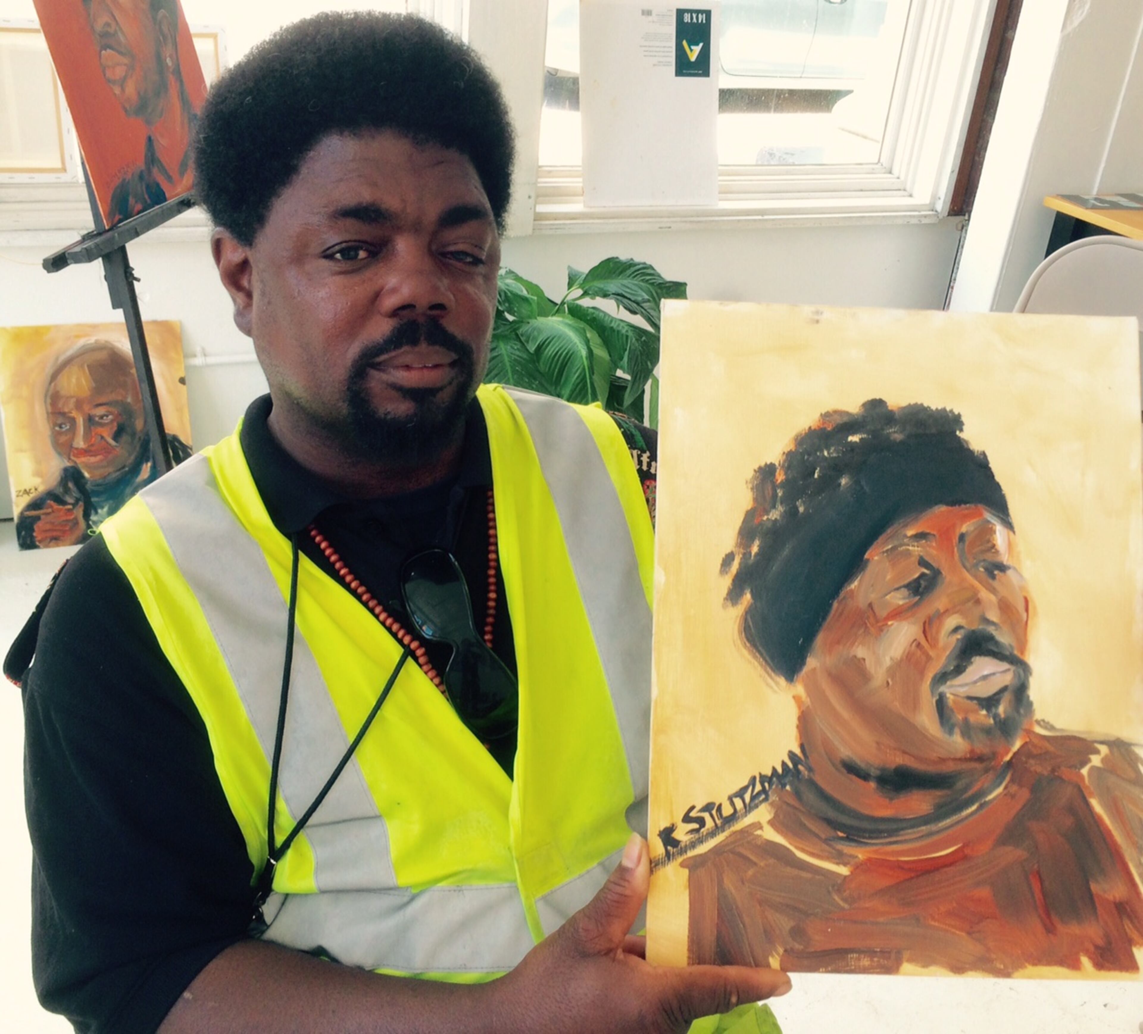 Steven Smith, 42, a shelter resident since October, now runs the locker room there. He said the portrait, which is displayed in the front window, "shows somebody cares. People walk by and they ll say to me Isn't that your picture in the window? He sent a copy of the portrait to his son in the military. By BILL TORPY BTORPY@AJC.COM