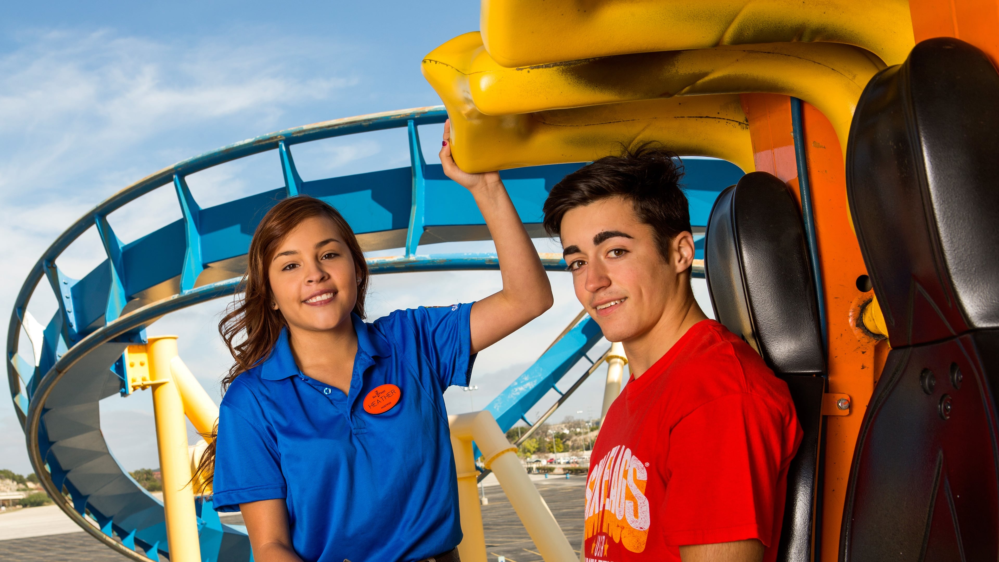 On-location employee marketing photography at Six Flags Fiesta Texas, in San Antonio, TX. Charlotte Photographer - PatrickSchneiderPhoto.com