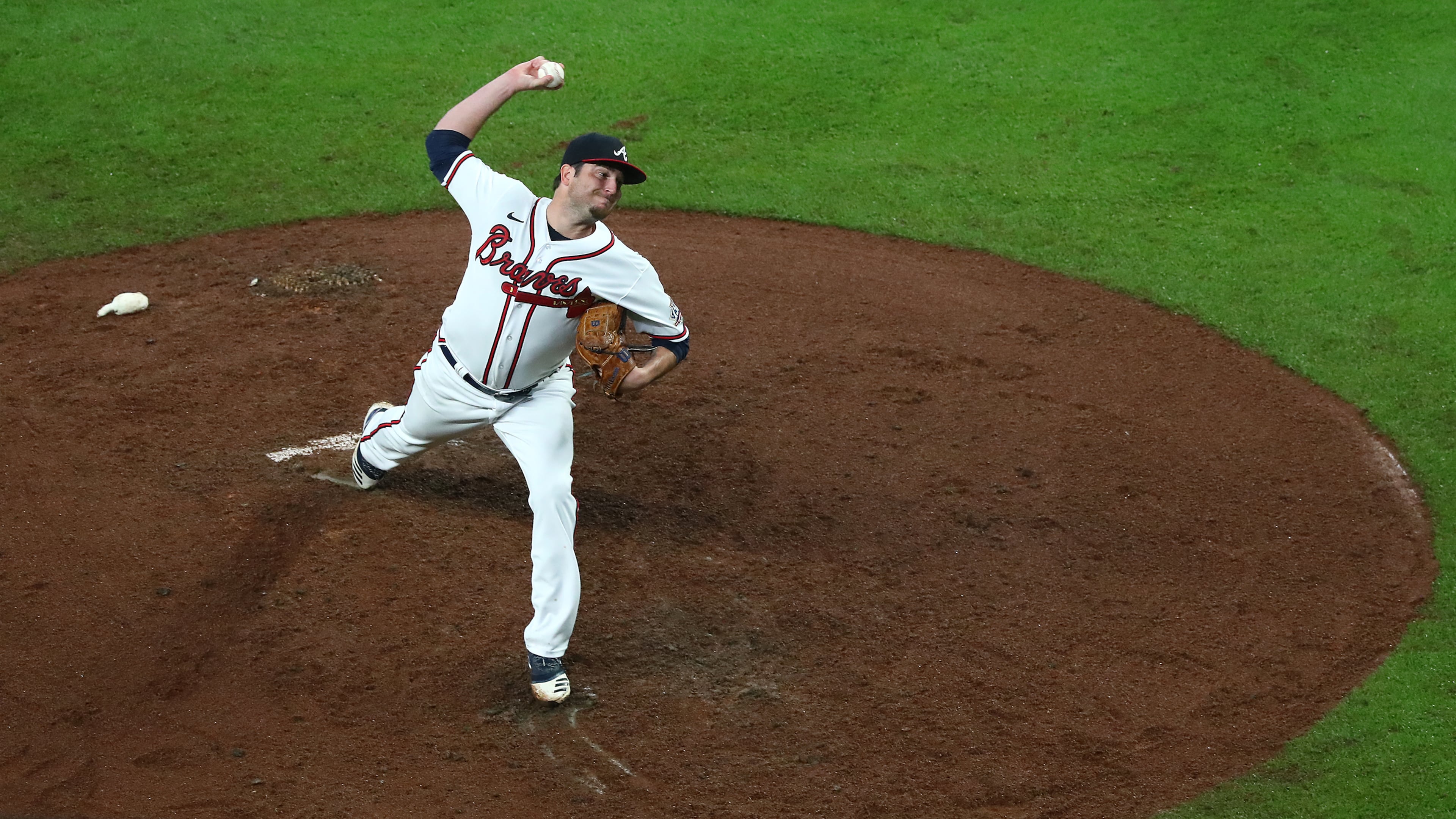 091521 Atlanta: Atlanta Braves pitcher Luke Jackson delivers against the Colorado Rockies during a MLB baseball game on Wednesday, Sept 15, 2021, in Atlanta. “Curtis Compton / Curtis.Compton@ajc.com”