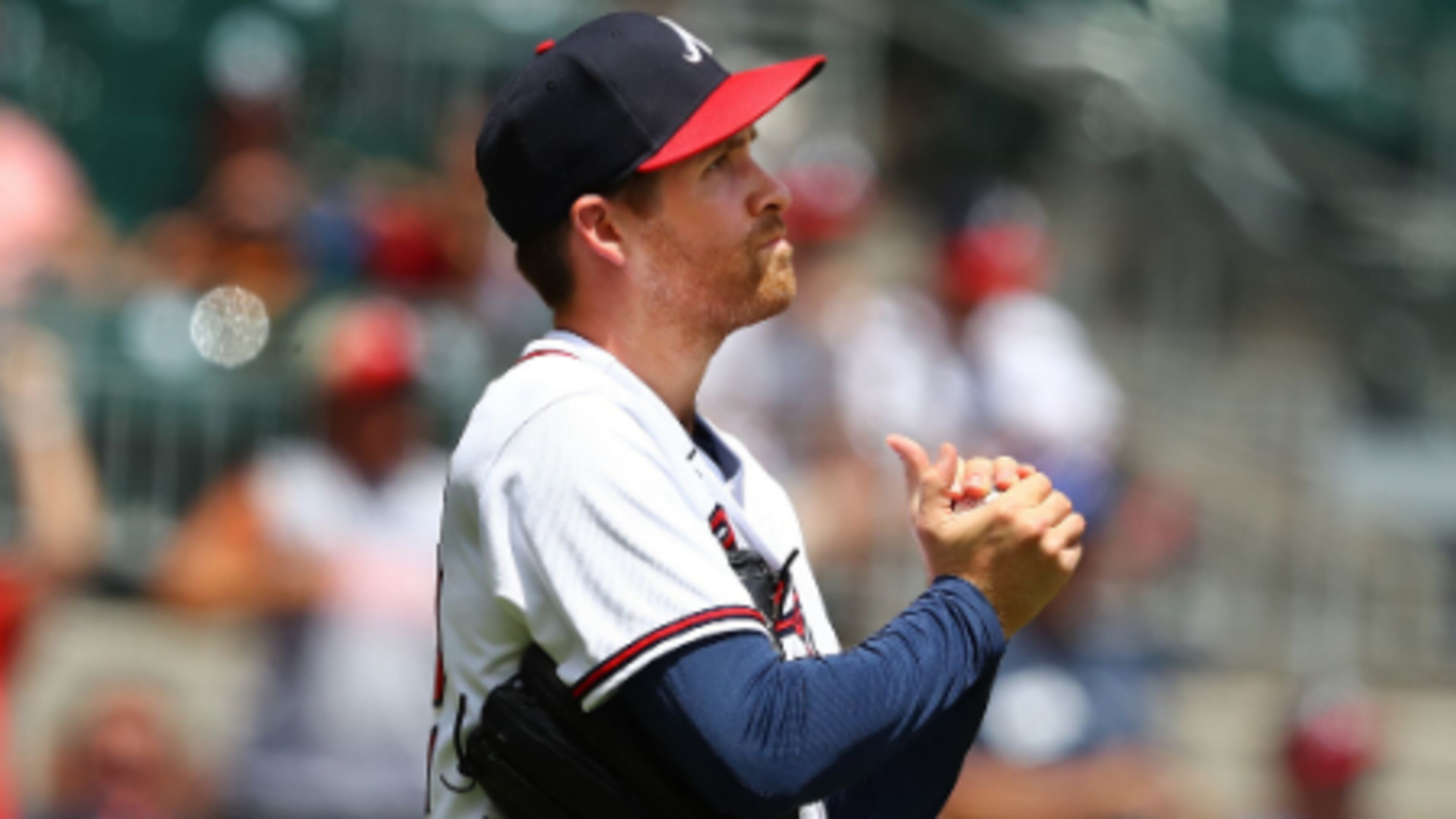 Collin McHugh, who has done it all out of the bullpen for Atlanta, attributes a lot of his success this season to getting ahead early in counts by pounding the zone. (Curtis Compton / curtis.compton@ajc.com)