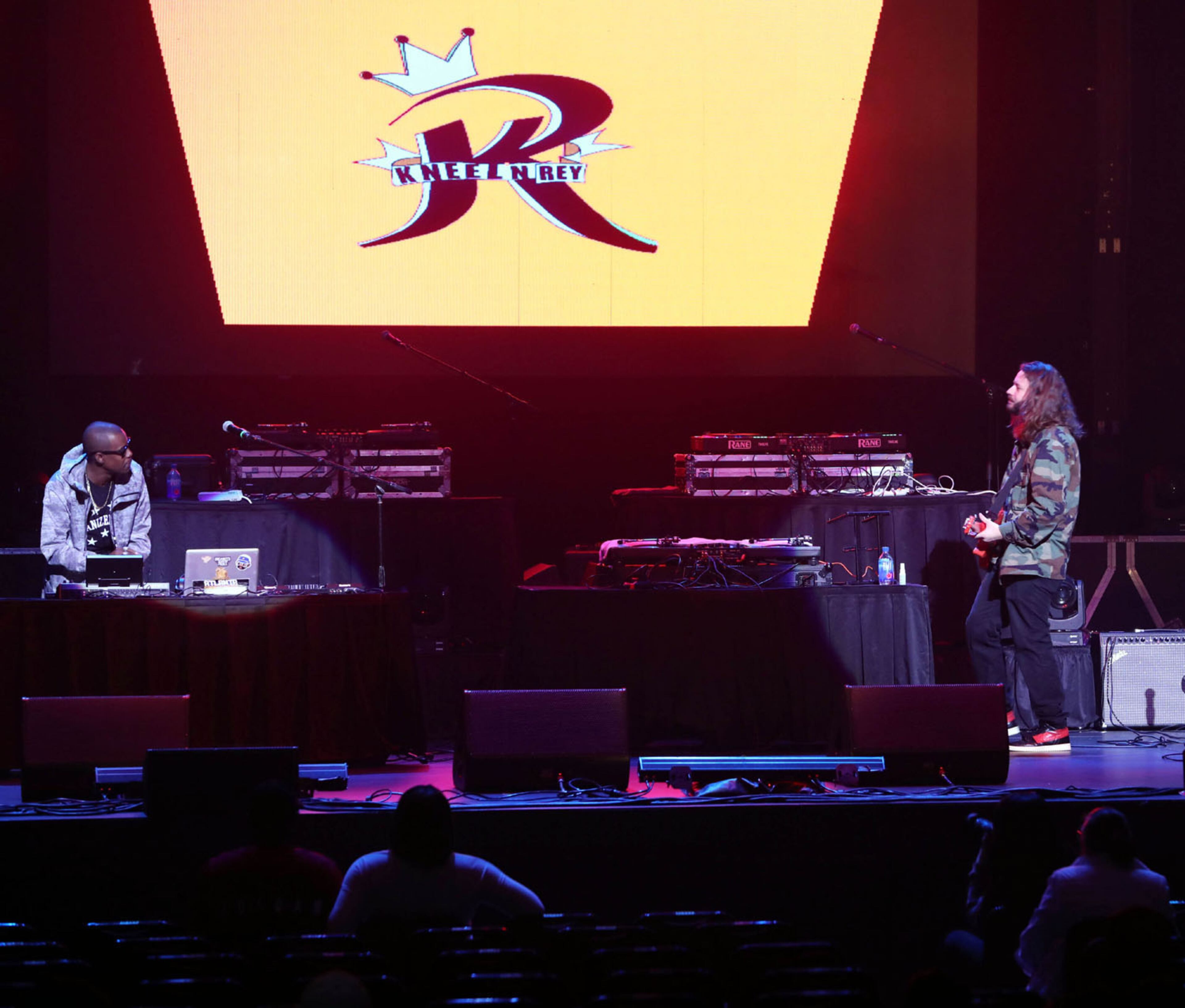 Kneel & Rey perform as the Atlanta-based hip-hop collective known as the Dungeon Family brought its Reunion Tour for a sold-out show at the Fox Theatre on Saturday, April 20, 2019. The Dungeon Family Reunion Tour features Big Boi, Goodie Mob, YoungBloodz, KP the Great and Kneel & Rey. (Photo: Robb Cohen Photography & Video /RobbsPhotos.com)