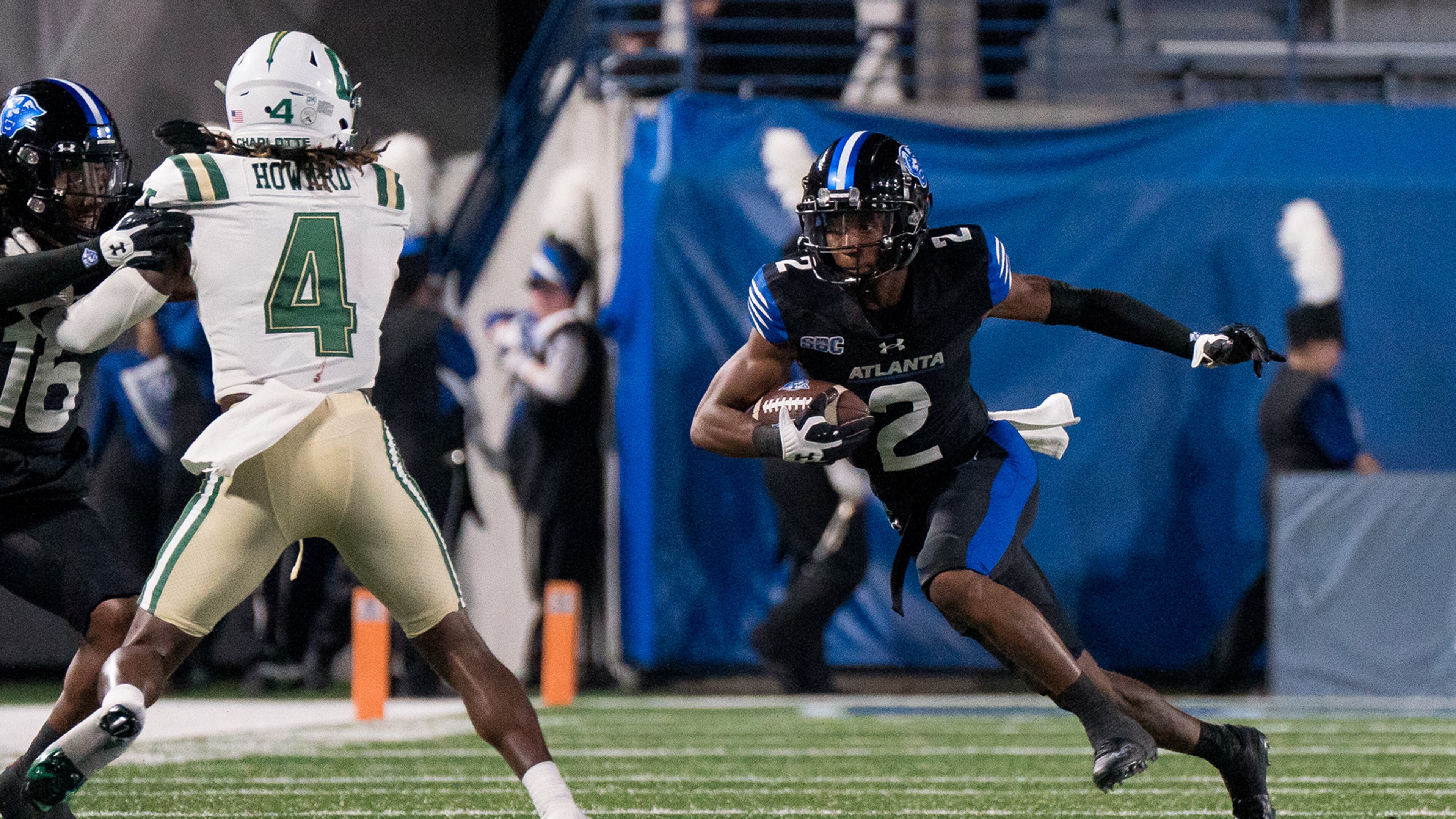 Georgia State's Jamari Thrash caught 10 passes for a school-record 213 yards against Charlotte on Sept. 18 at Center Parc Stadium.