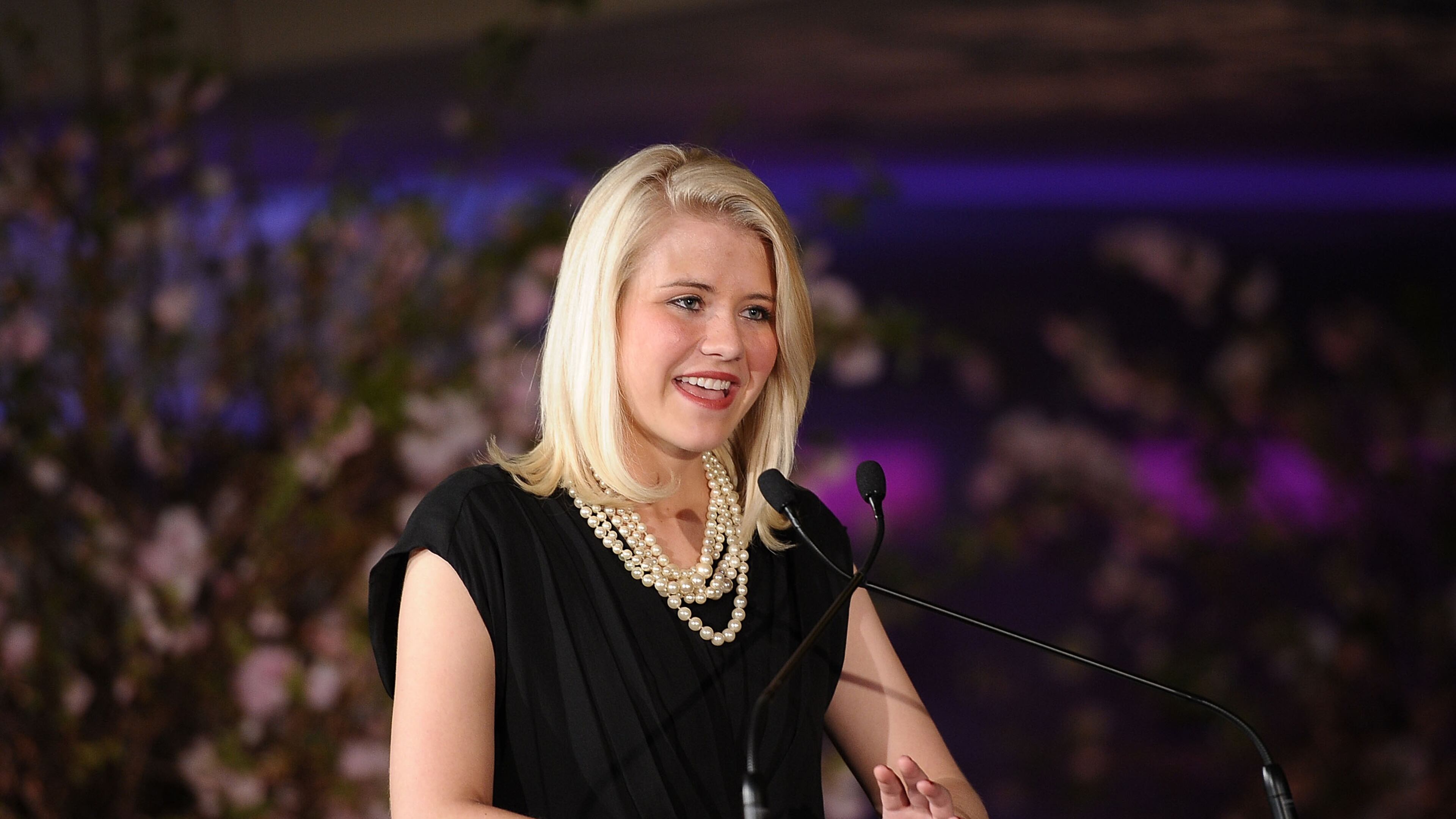 NEW YORK, NY - MARCH 11: Honoree Elizabeth Smart addresses the audience during the 2nd Annual Diller-von Furstenberg Awards at United Nations on March 11, 2011 in New York City. (Photo by Michael Loccisano/Getty Images)