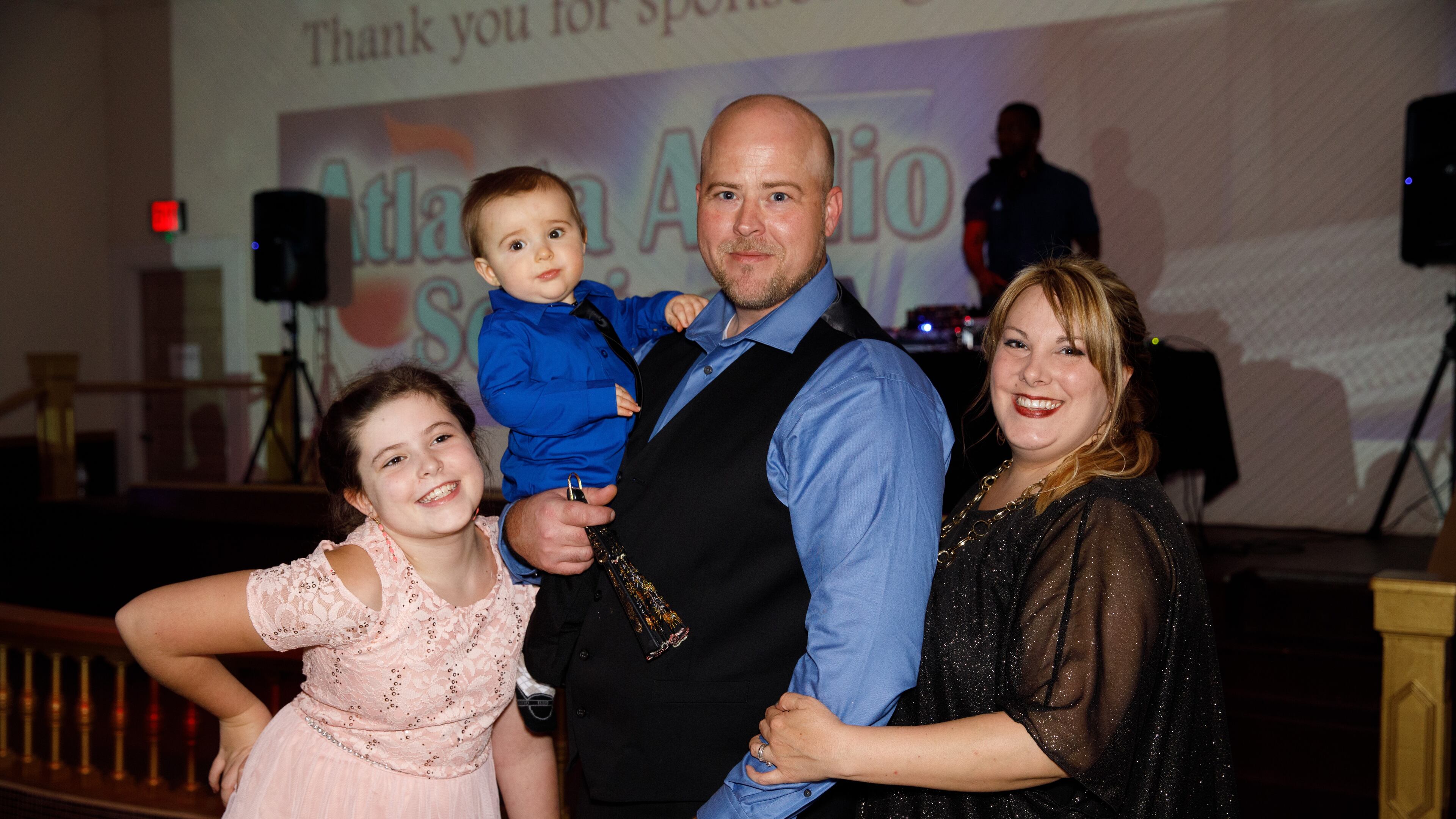 Pictured at the party (left to right) are: Jaimee Romines, William Finley Romines, Will Romines and Renita Romines.