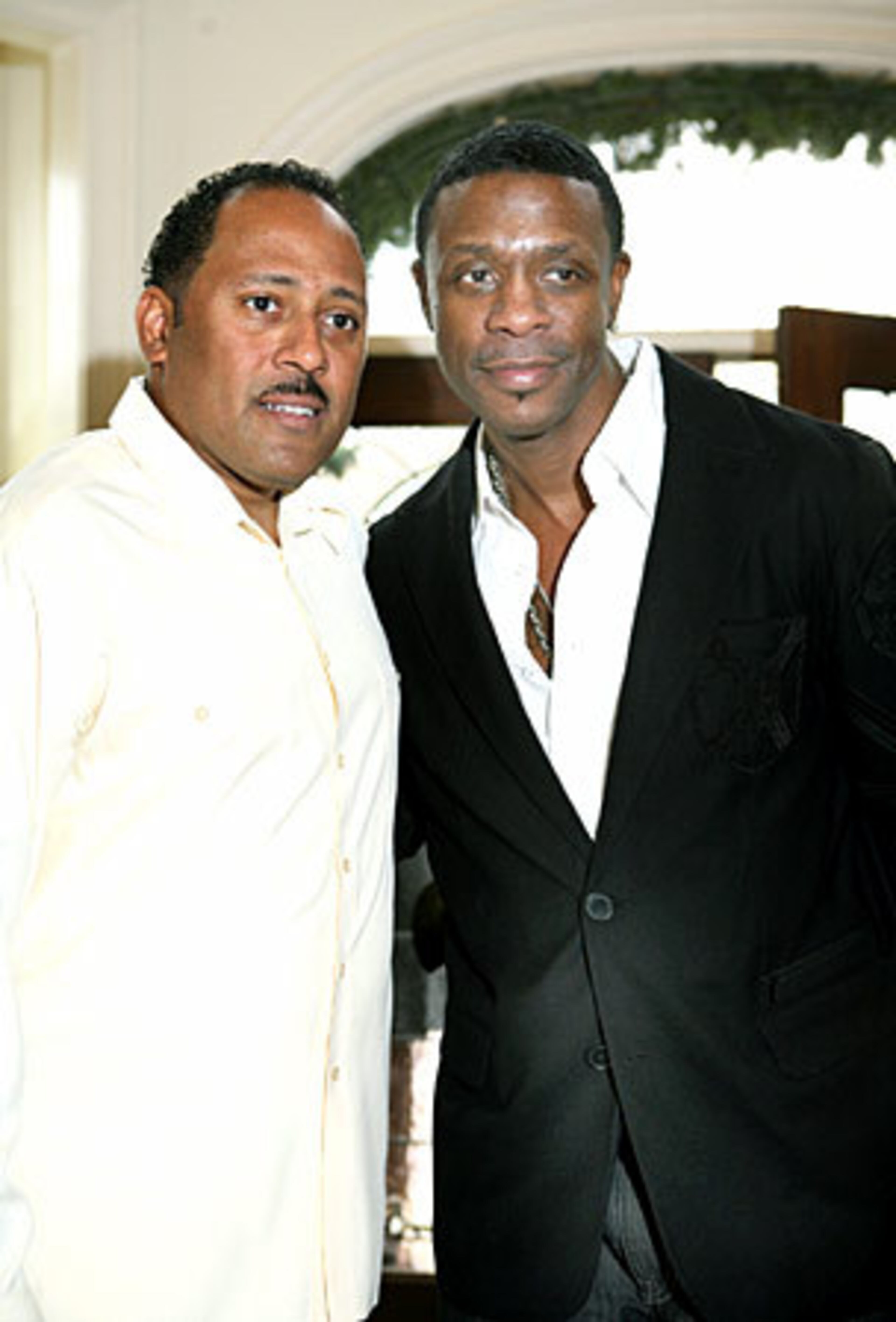 Radio star Frank Ski (left) stands with music artist Keith Sweat. The Frank Ski Foundation helps kids in the metro Atlanta area and beyond.