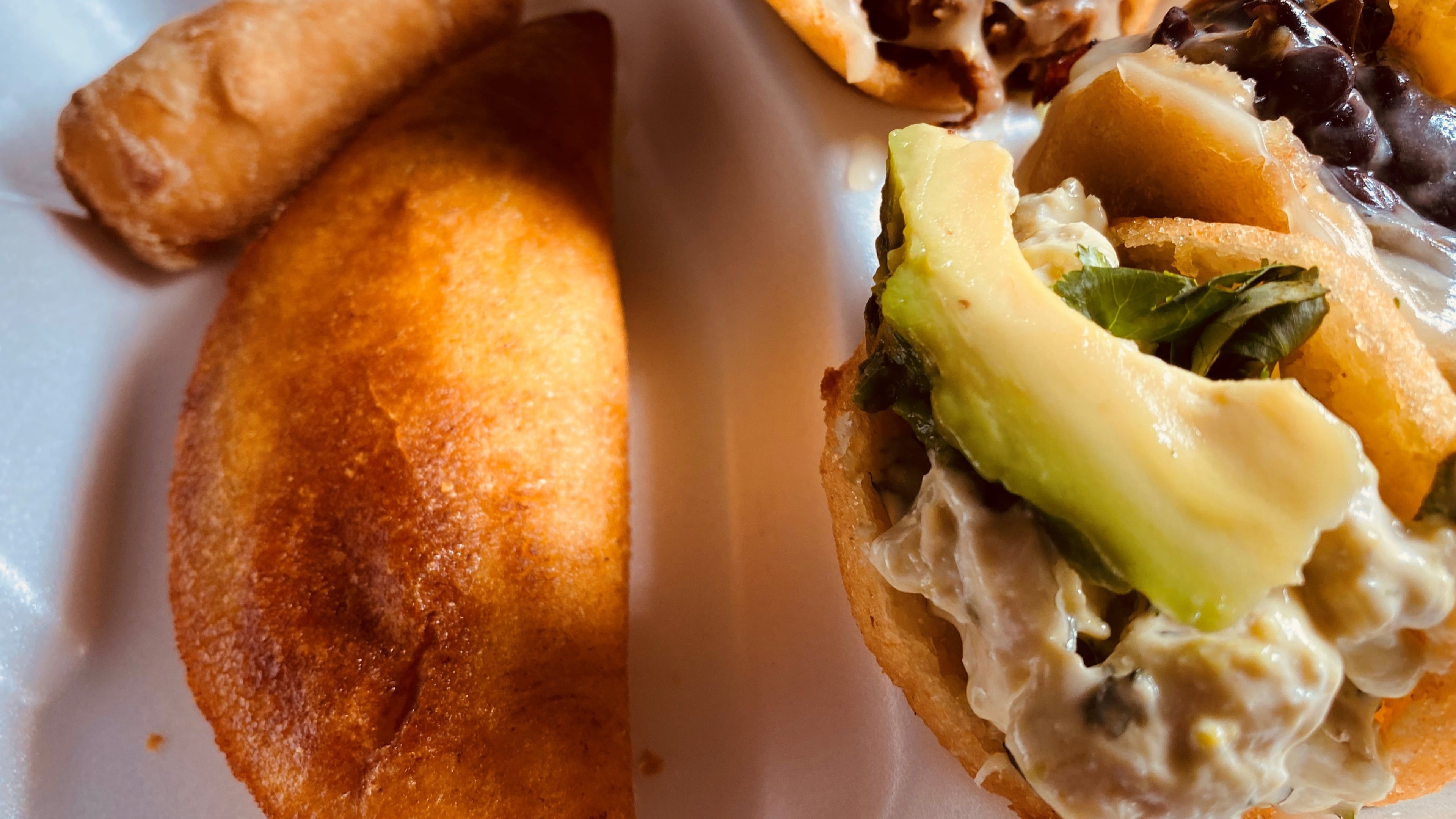 Cylantro’s Sampler includes mini arepas, a tequeno and an empanada. Bob Townsend for The Atlanta Journal-Constitution
