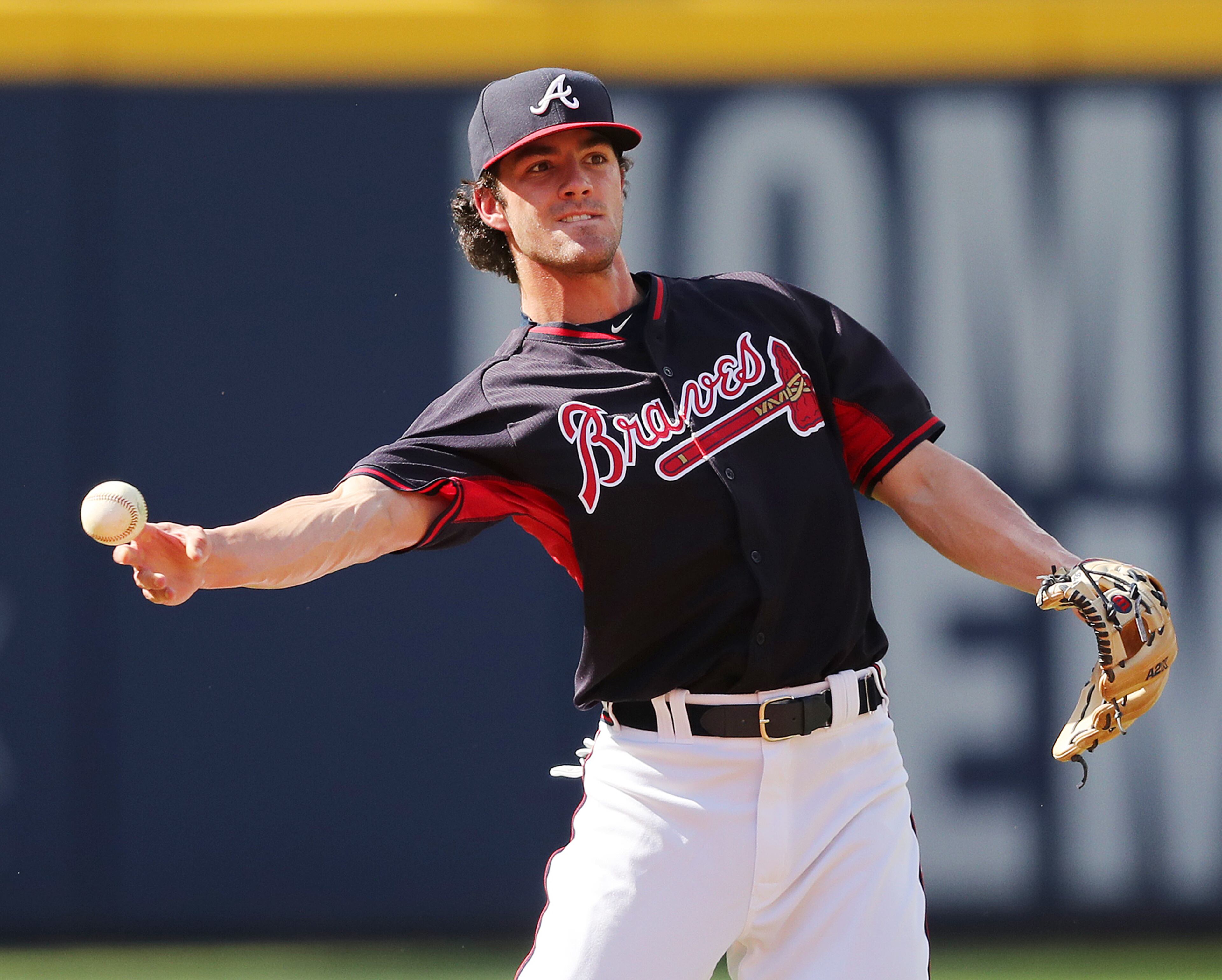 081716 ATLANTA: Braves top prospect Dansby Swanson fields a ball at shortstop during batting practice while making his MLB debut at Turner Field to play the Twins in a baseball game on Wednesday, August 17, 2016, in Atlanta. Curtis Compton /ccompton@ajc.com