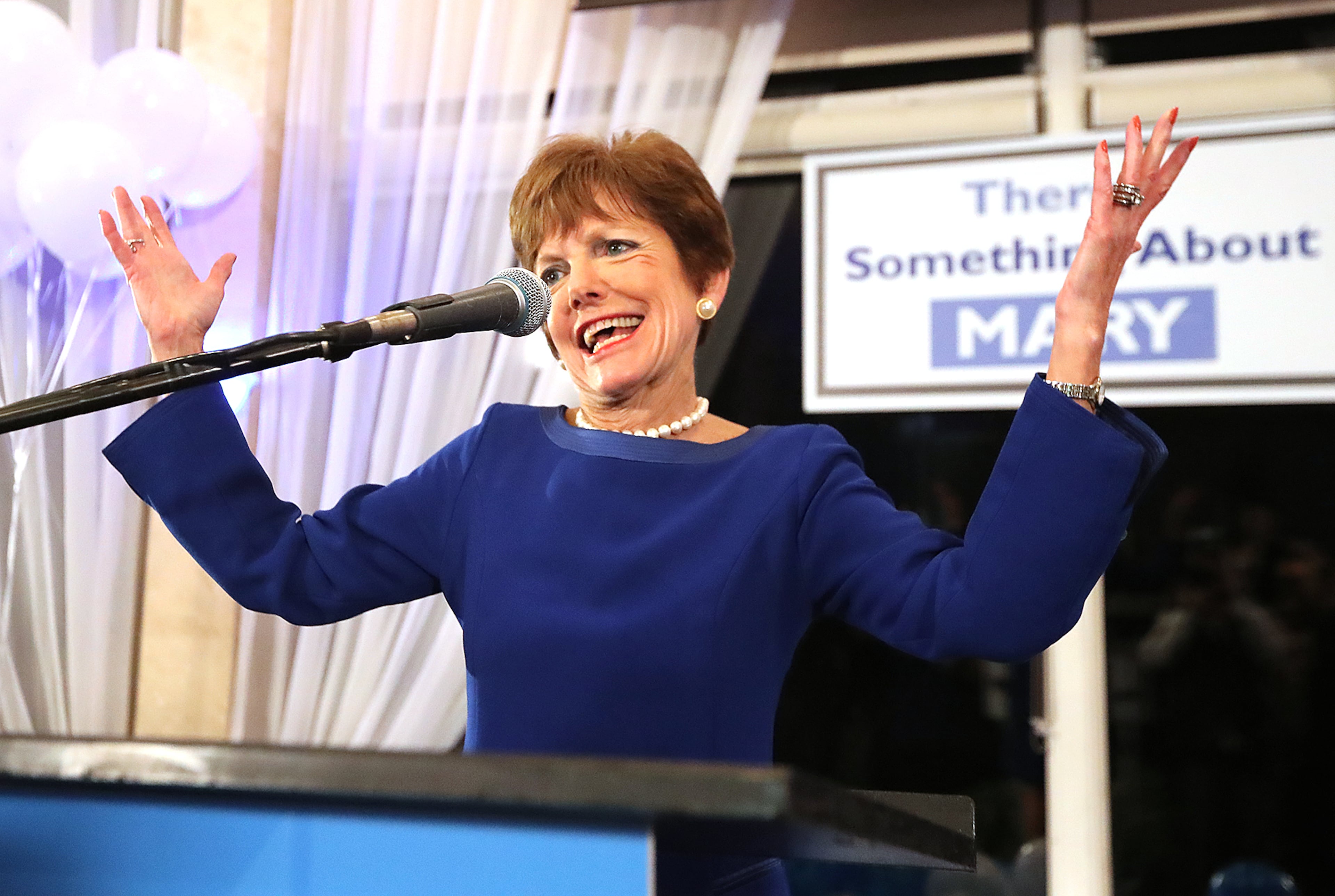 December 5, 2017 Atlanta: Mary Norwood makes a statement as she arrives for her election night party at the Park Tavern in the Atlanta mayoral runoff on Tuesday, December 5, 2017, in Atlanta. Curtis Compton/ccompton@ajc.com