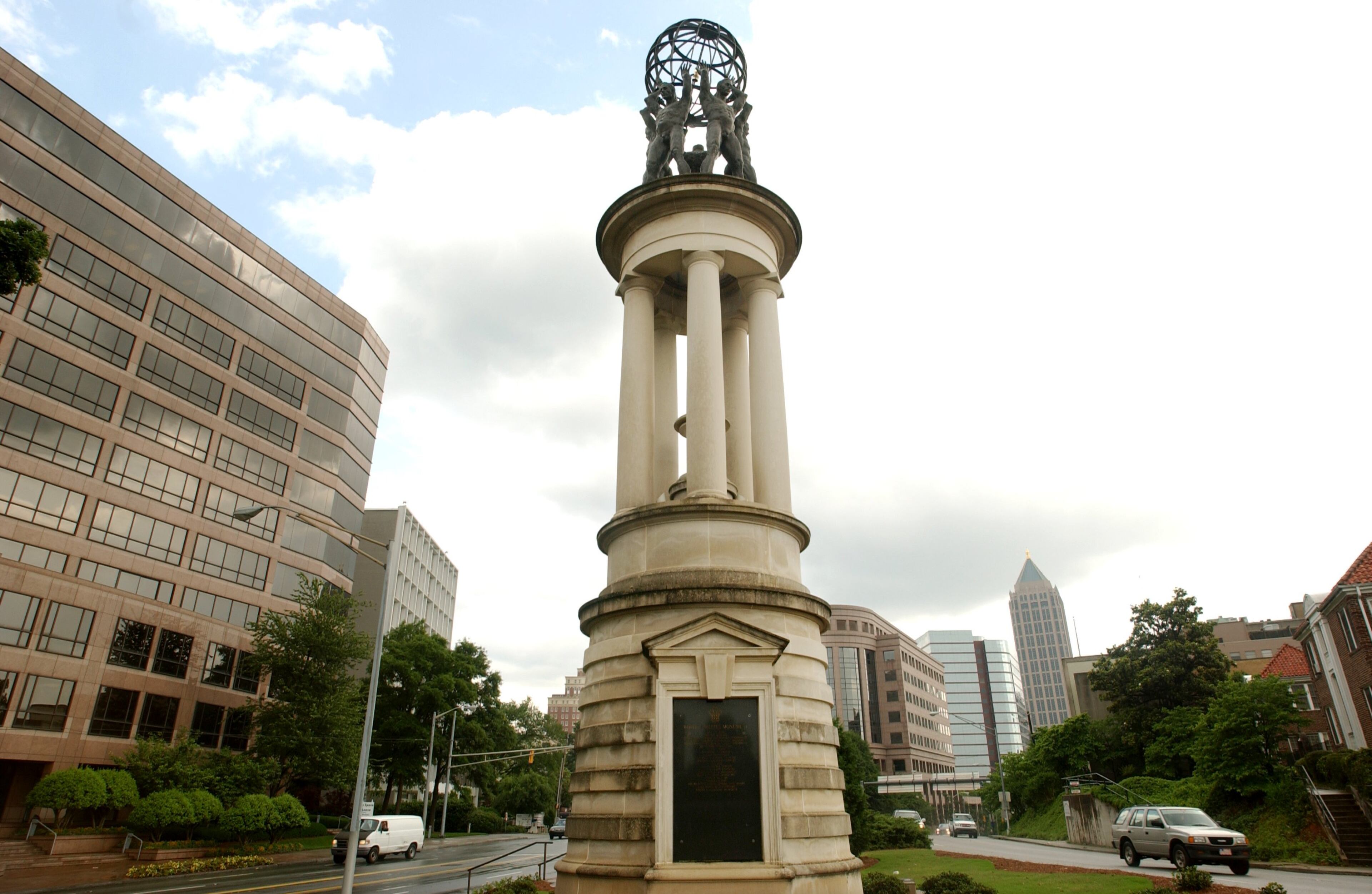 Rodney Cook Jr. used his connection with the Prince Charles of the United Kingdom to build and fund the Prince of Wales Olympic Monument on West Peachtree Street. (BILLY SMITH II/AJC staff)
