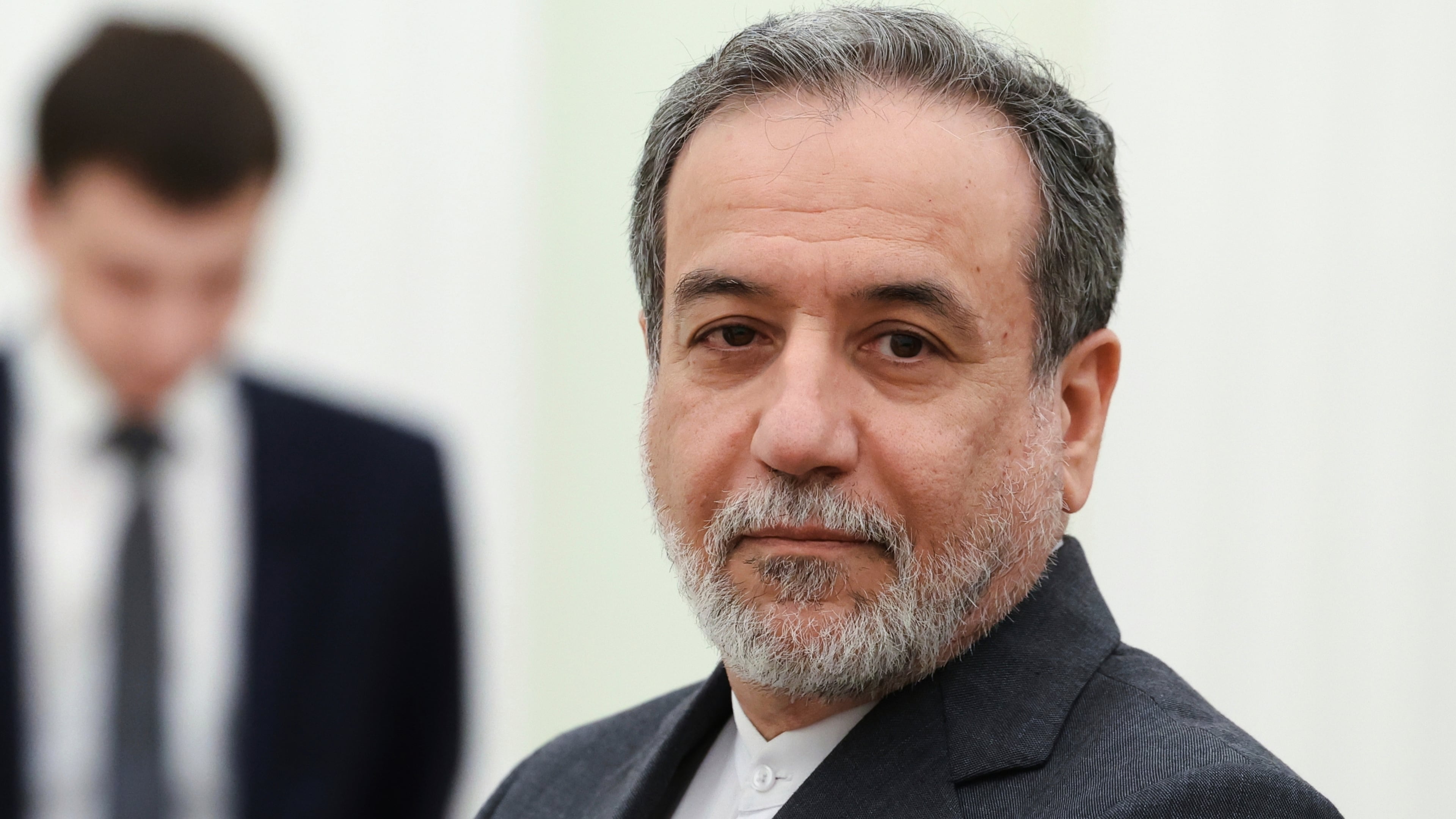 FILE - Iranian Foreign Minister Abbas Araghchi stands waiting to meet Russian President Vladimir Putin for the talks at the Kremlin in Moscow, Russia, June 23, 2025. (Alexander Kazakov/Sputnik, Kremlin Pool Photo via AP, File)