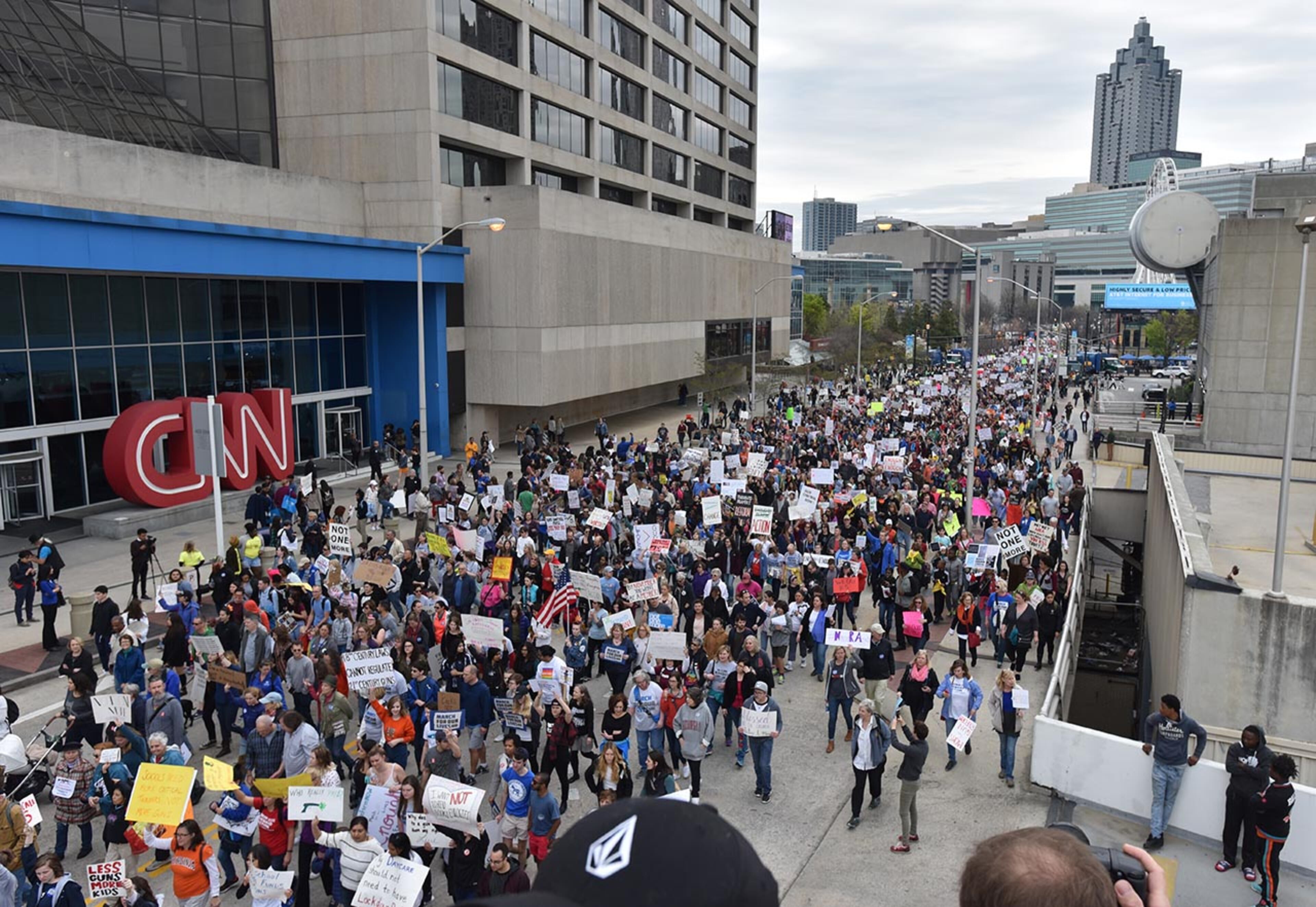 March 24, 2018 Atlanta - Thousands of people march to Liberty Plaza during the March For Our Lives rally in downtown Atlanta on Saturday, March 24, 2018. Atlanta police estimated the crowd at near 30,000 for today's March for Our Lives. People of all ages were drawn to one of the nationwide demonstrations in a movement begun by student survivors of last month's mass killing in a Parkland, Fla., school. Some of those Florida students were among the speakers in Atlanta. HYOSUB SHIN / HSHIN@AJC.COM