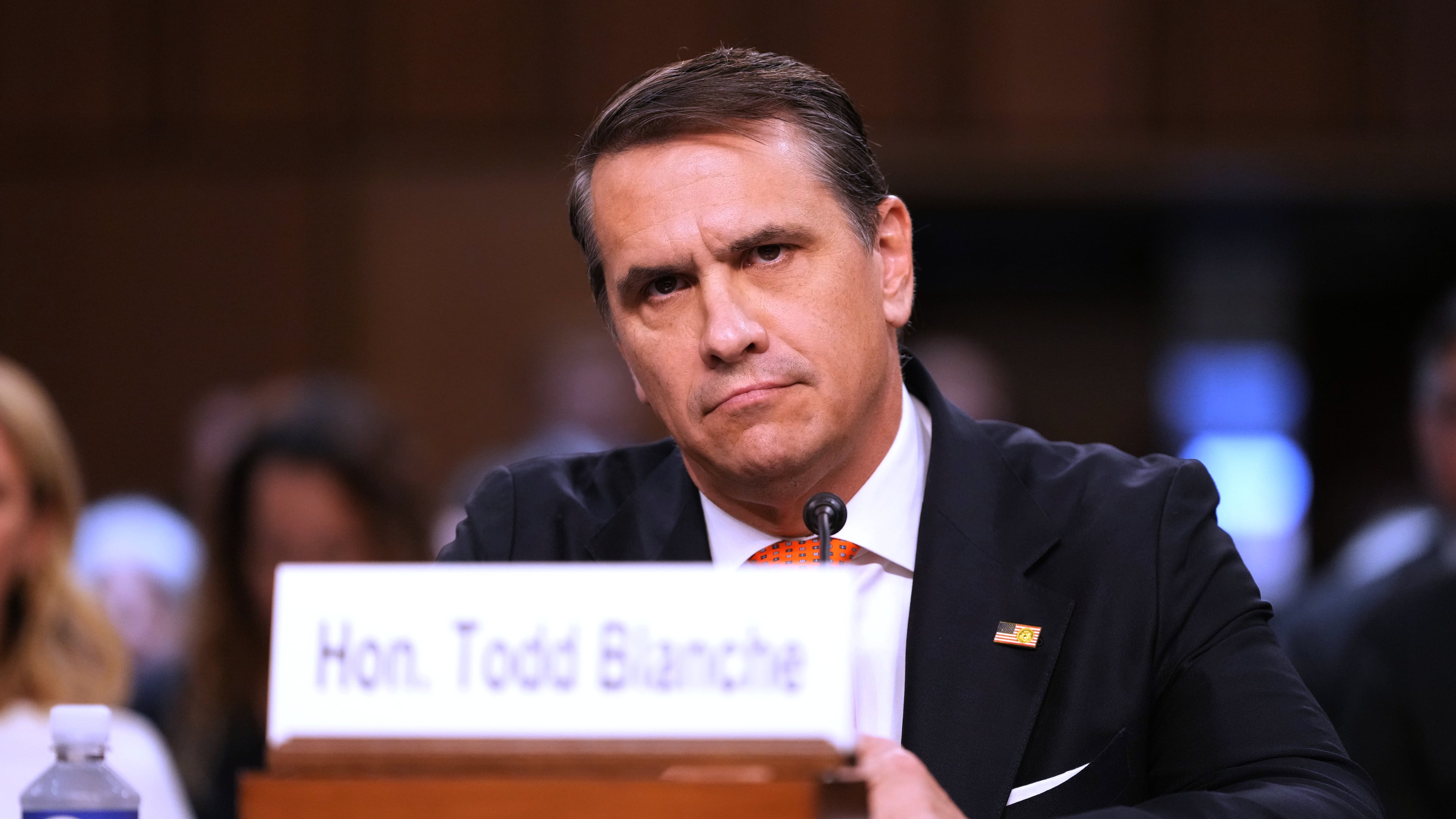 FILE - Acting Attorney General Todd Blanche appears before the Senate Judiciary Committee on Capitol Hill in Washington, July 15, 2026. (AP Photo/Mark Schiefelbein, File)
