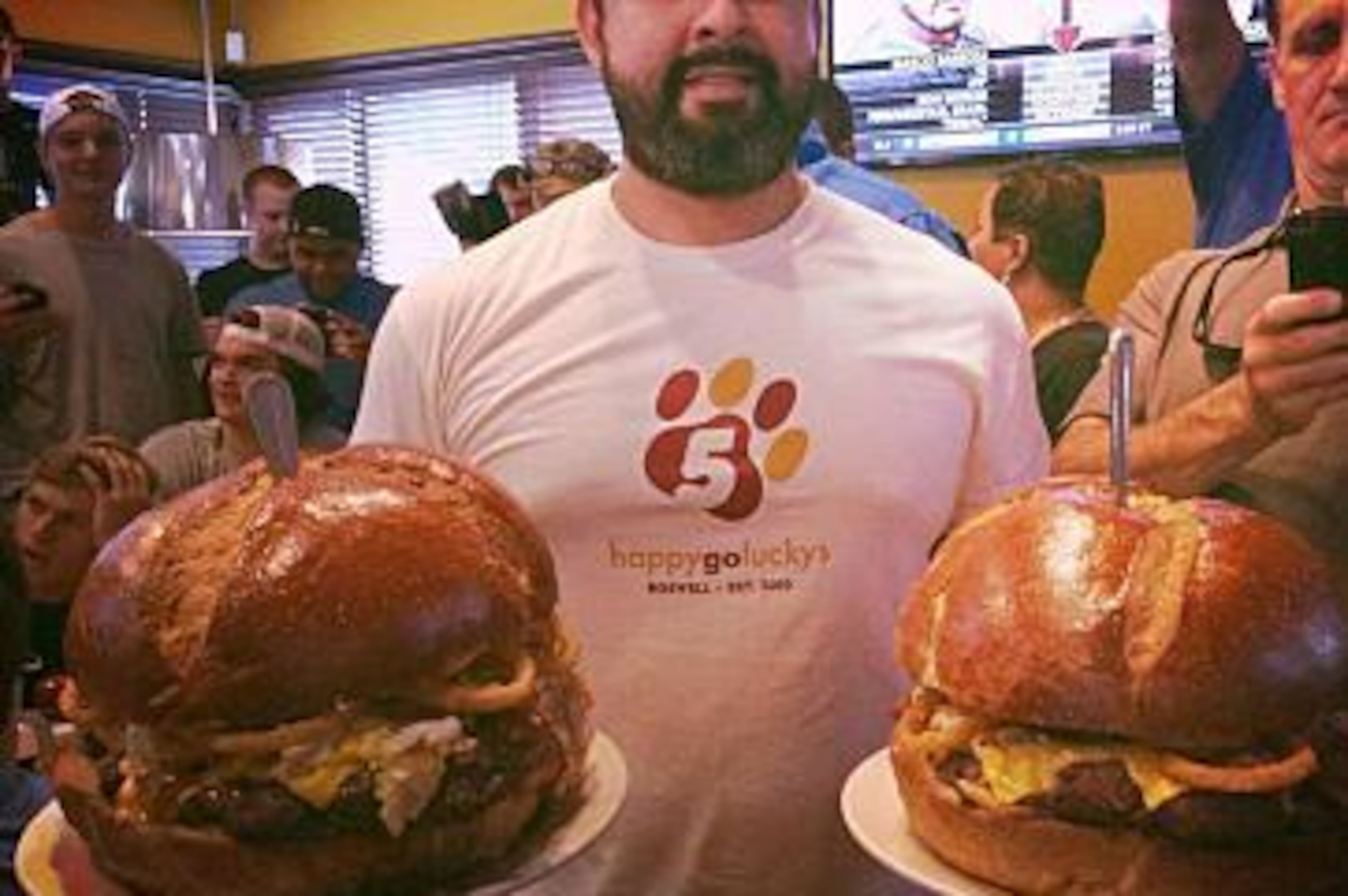 The Grim Reaper Burger at Lucky's Burger & Brew