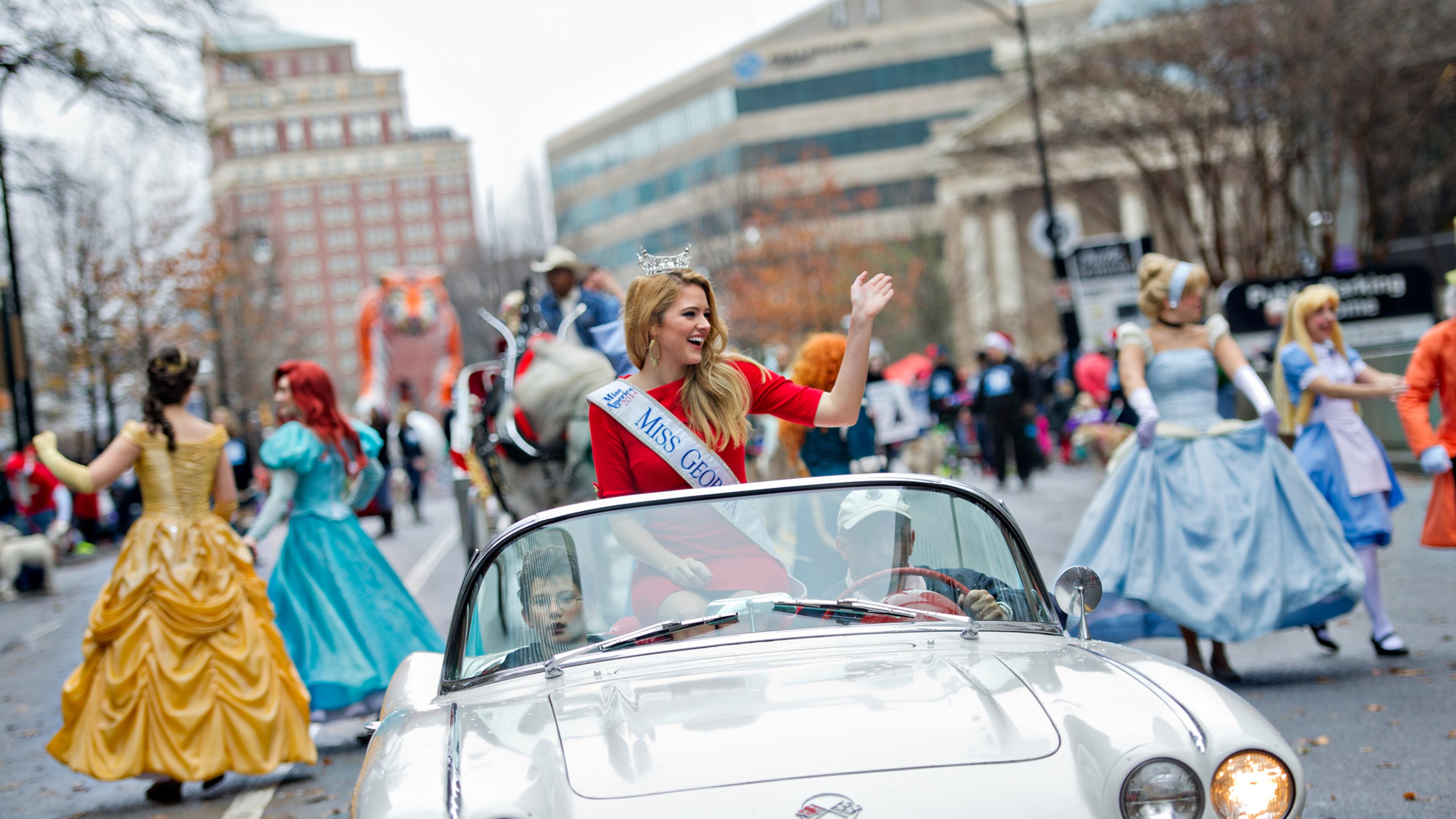 Maggie Bridges, Miss Georgia 2014 is seen riding in a parade in this Getty file photo.