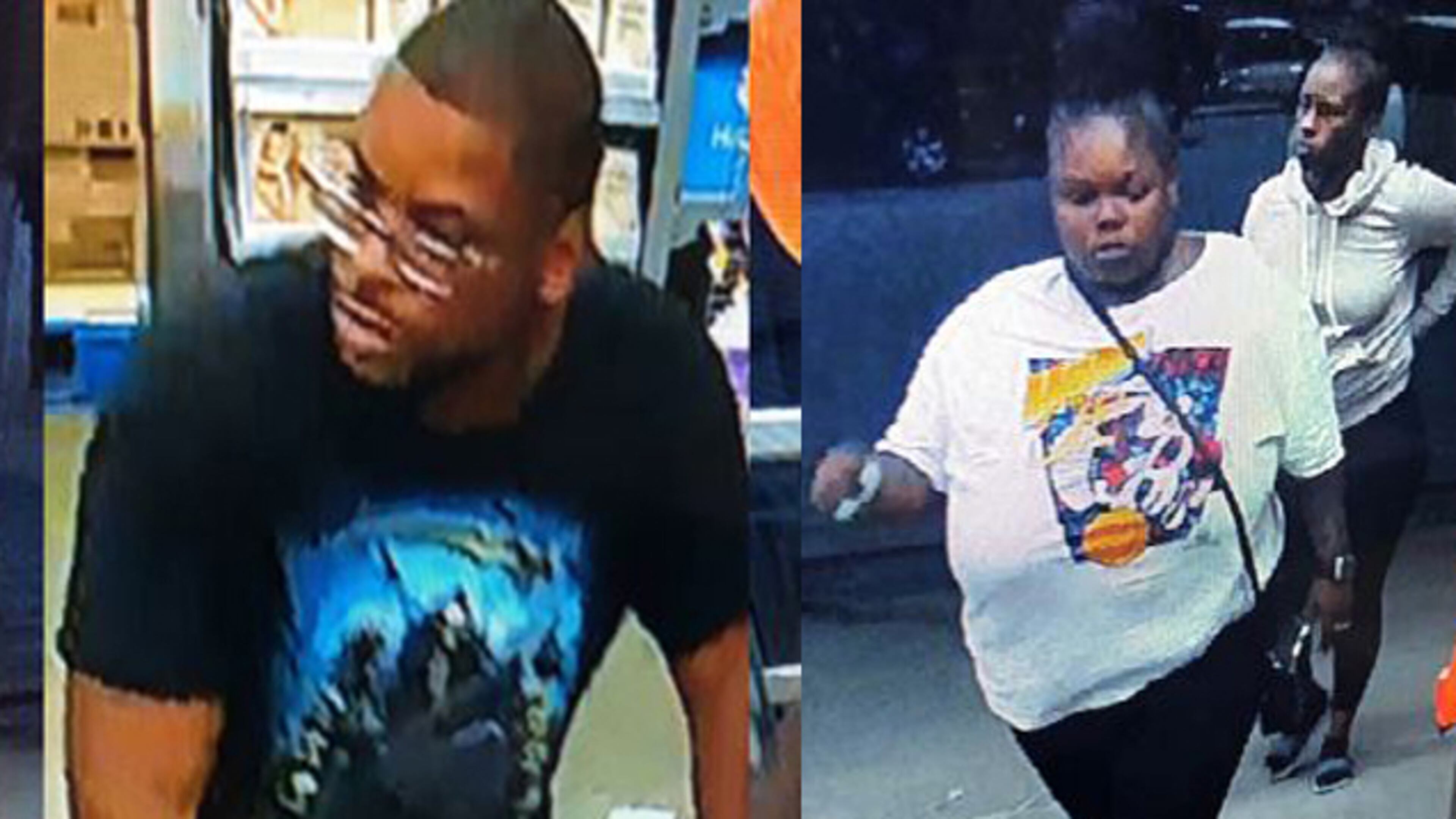 One of the suspects pointed a pistol at a store manager when confronted.