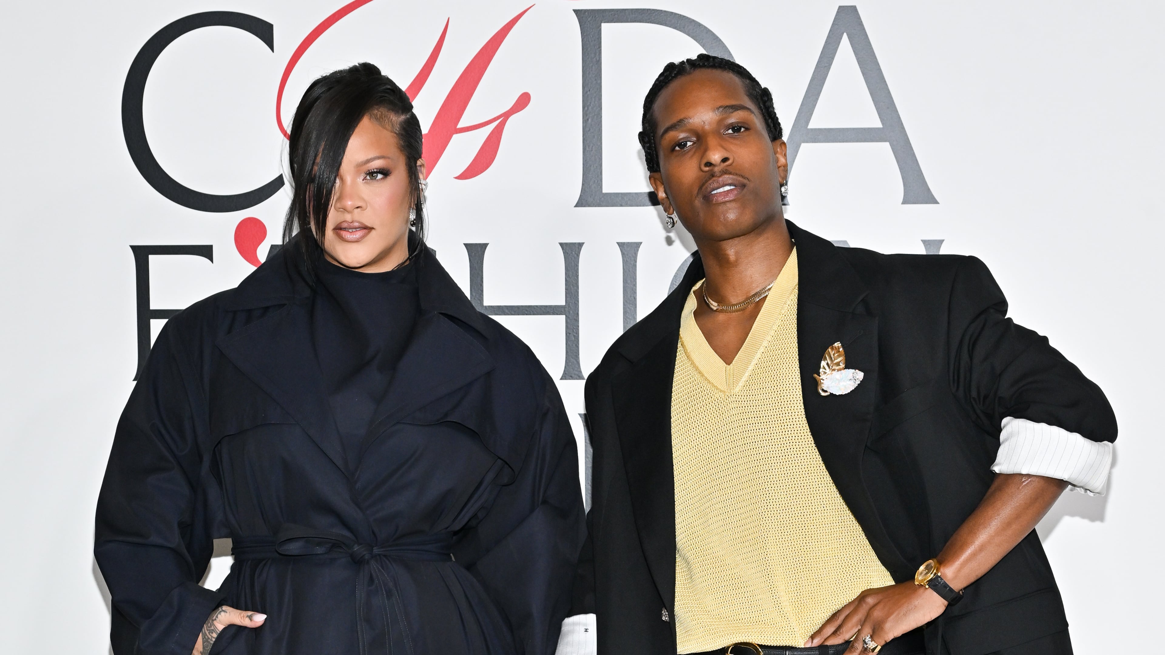 FILE - Rihanna, left, and A$AP Rocky appear at the CFDA Fashion Awards in New York on Nov. 3, 2025. (Photo by Evan Agostini/Invision/AP, File)