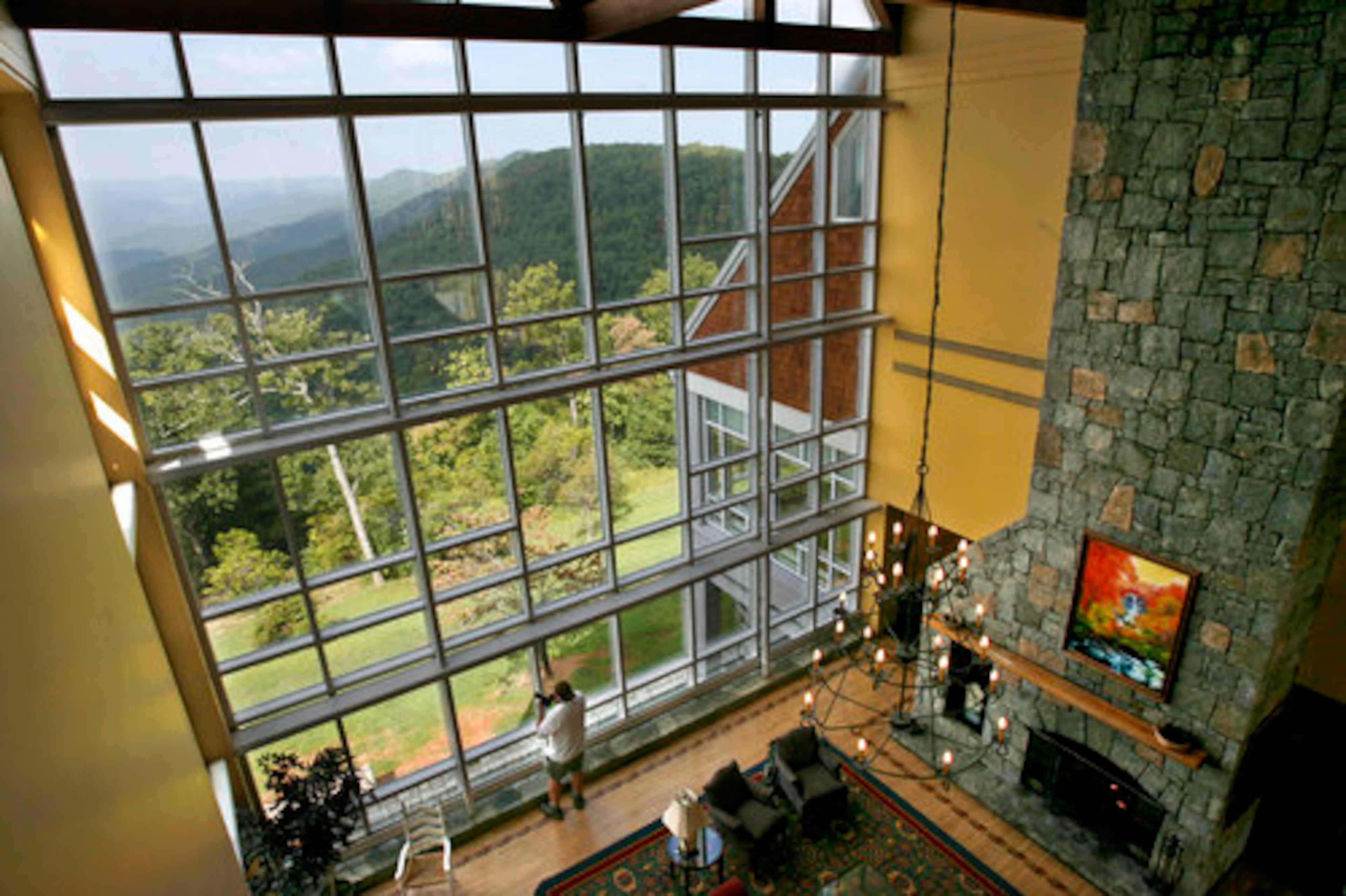 From the main lobby at Amicalola, visitors can get a soaring view of the Georgia mountains.