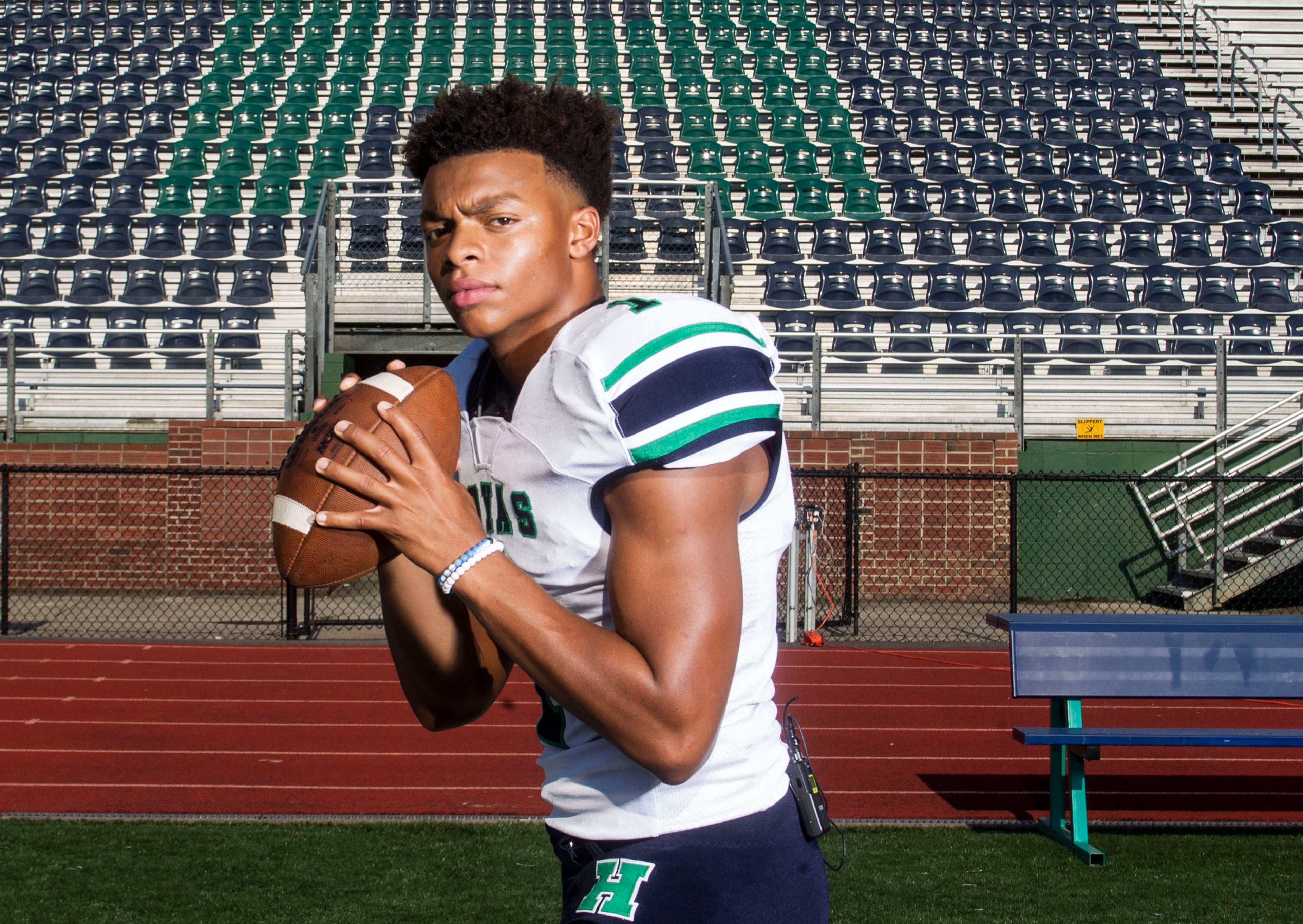 Justin Fields. QB. Harrison High School. Chad Rhym/ Chad.Rhym@ajc.com