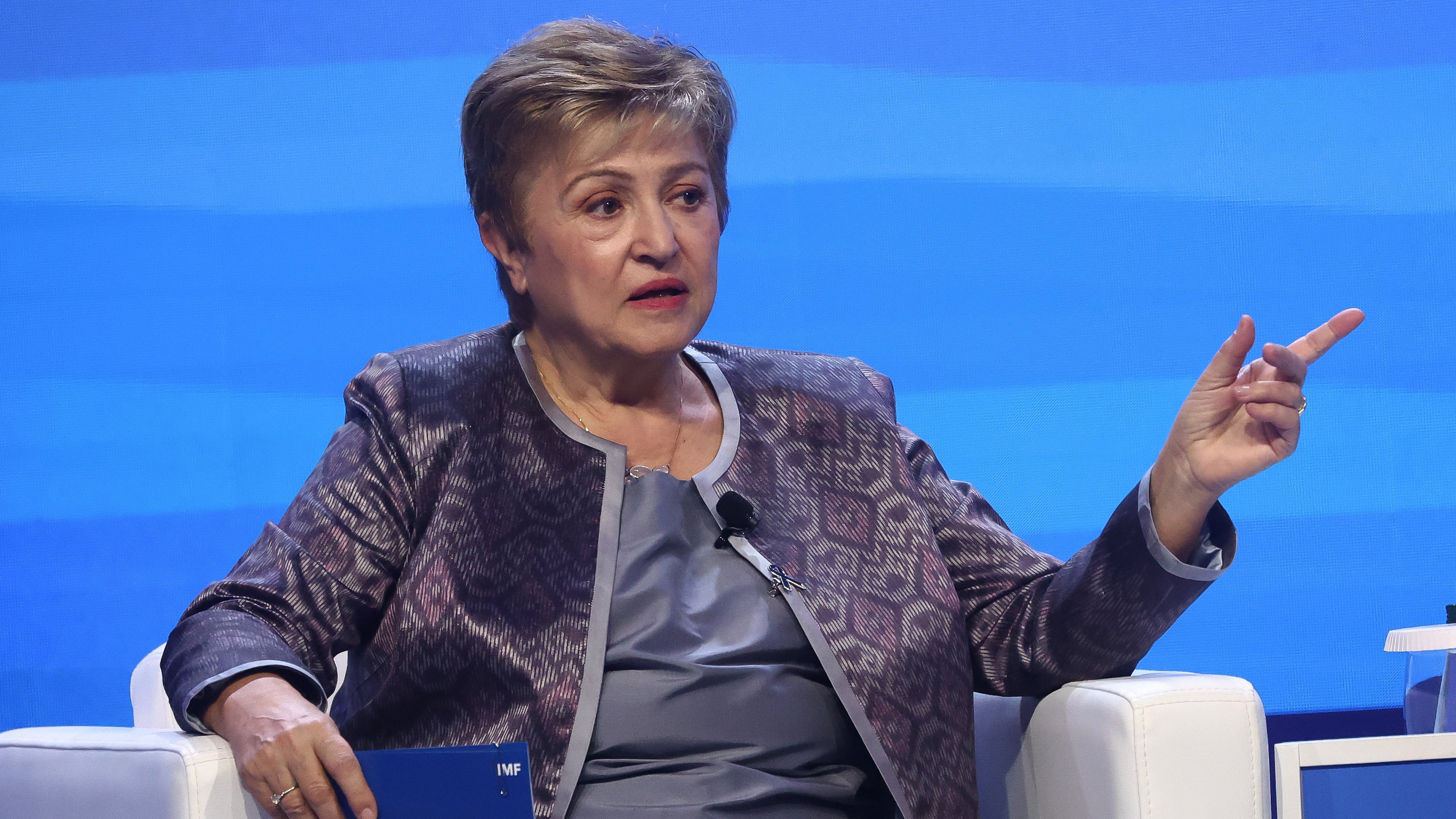International Monetary Fund (IMF) Managing Director Kristalina Georgieva speaks during the annual meetings of the International Monetary Fund and the World Bank Group in Bangkok, Thailand, Friday, Oct. 16, 2026. (AP Photo/Dhitaraht Dhanarahtsombat)