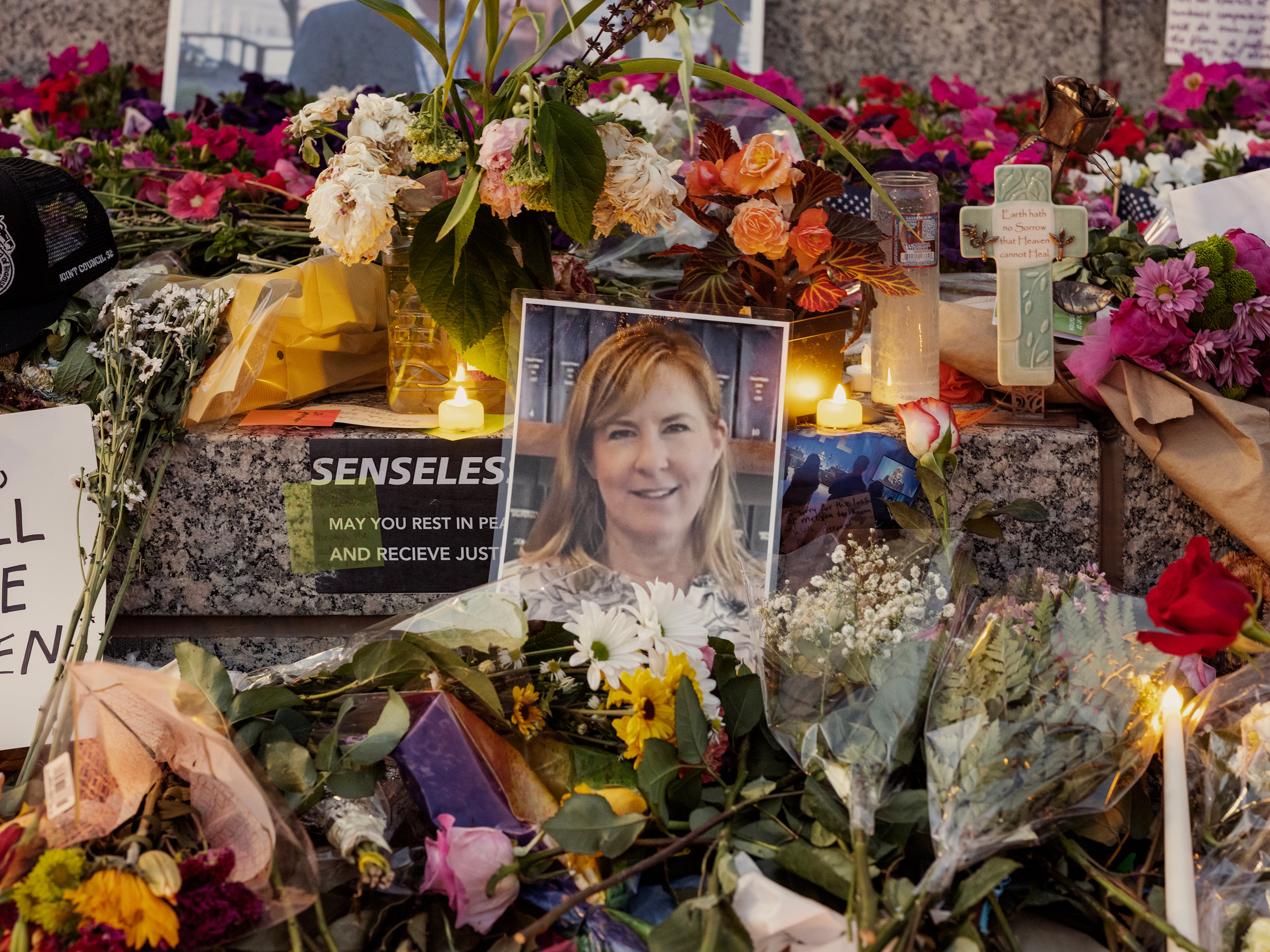 Mourners have been leaving tributes to slain Minnesota state Rep. Melissa Hortman and her husband, Mark Hortman, at a makeshift memorial at the Minnesota Capitol in St. Paul.