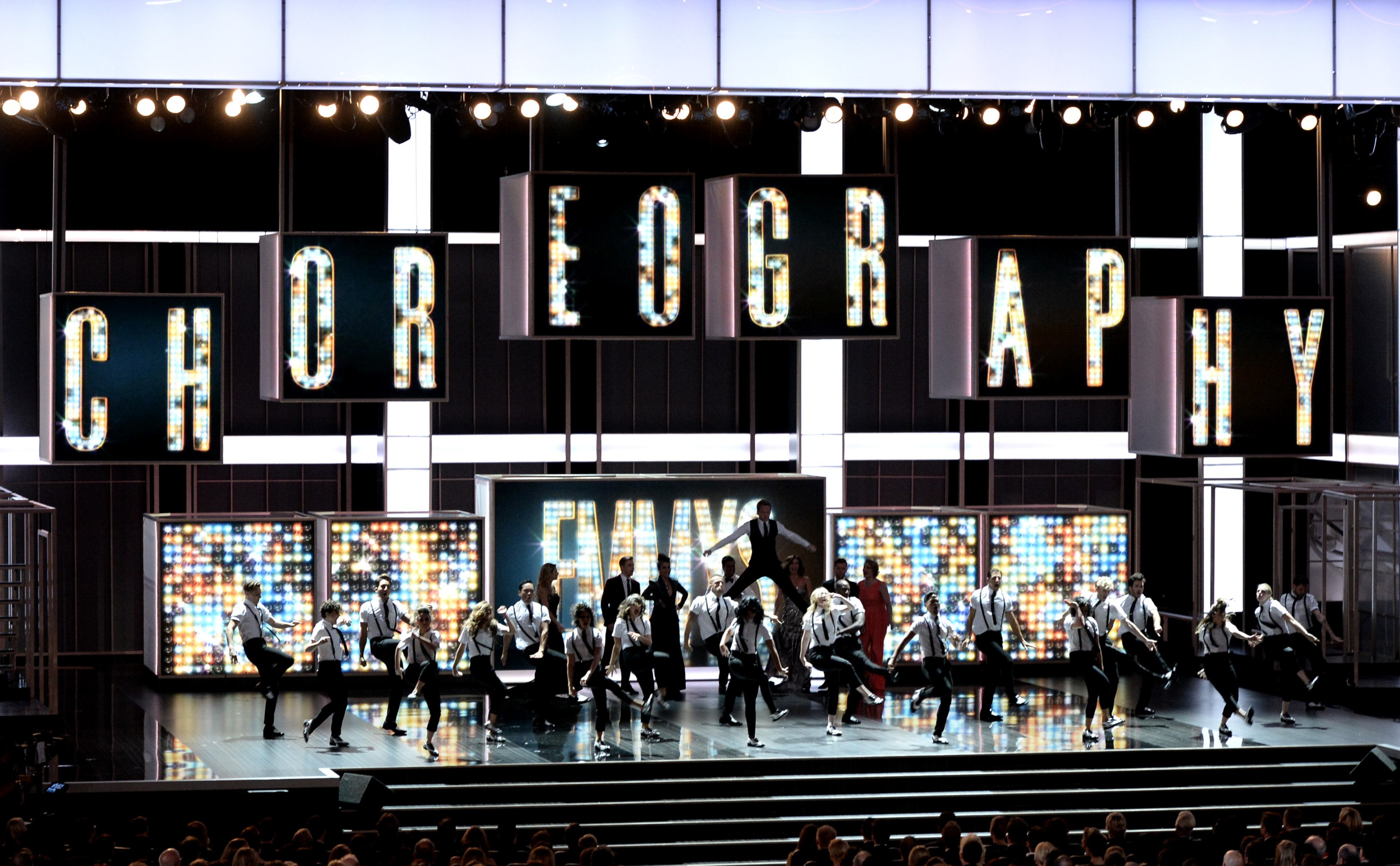 LOS ANGELES, CA - SEPTEMBER 22: Dancers perform onstage during the 65th Annual Primetime Emmy Awards held at Nokia Theatre L.A. Live on September 22, 2013 in Los Angeles, California. (Photo by Kevin Winter/Getty Images)