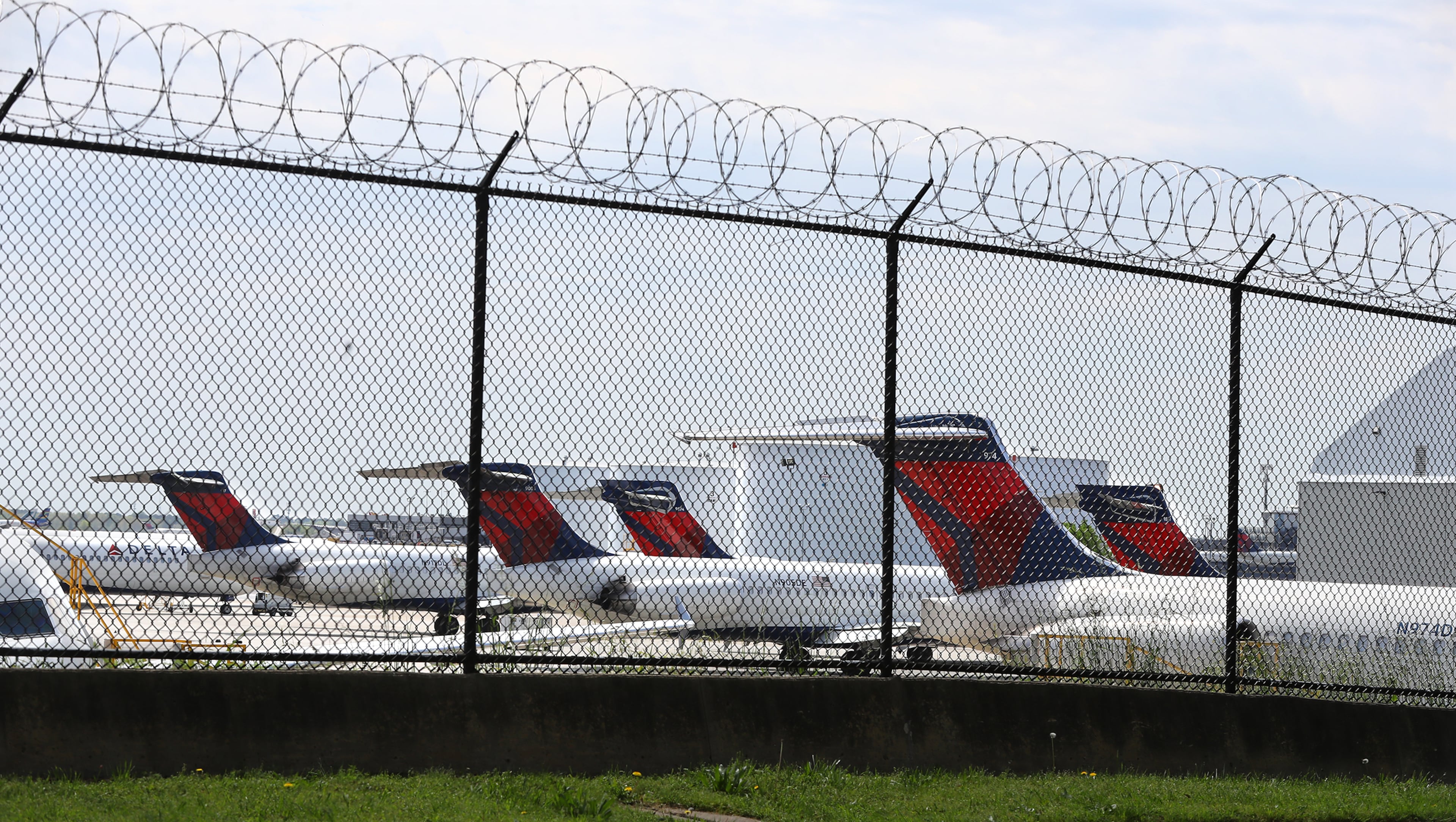March 30, 2020 Atlanta: Several Delta jets are seen parked at Hartsfield-Jackson International Airport during the coronavirus slow down on Monday, March 30, 2020, in Atlanta. Curtis Compton ccompton@ajc.com