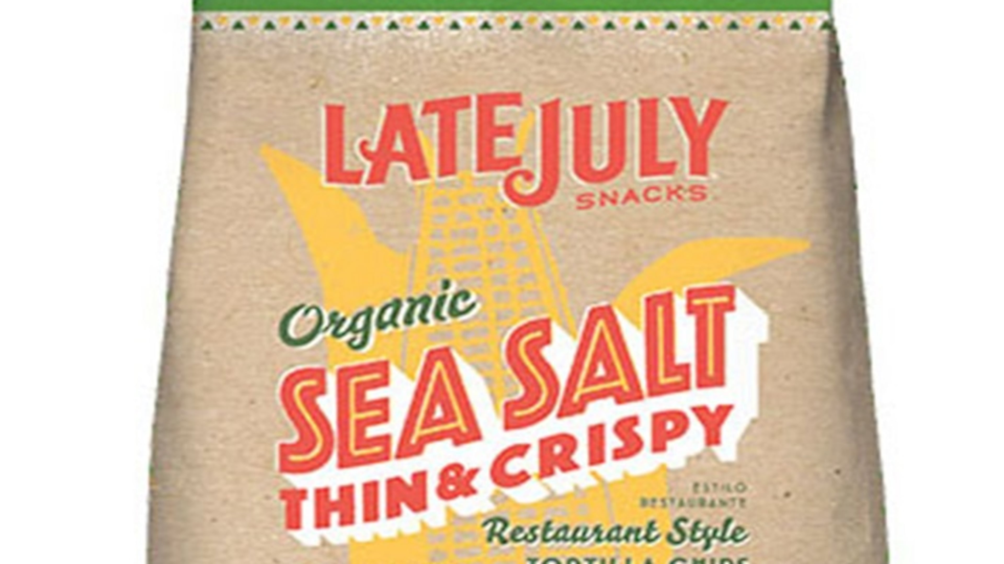 Late July Snacks Restaurant Style Organic Sea Salt tortilla chips. (Late July Snacks)