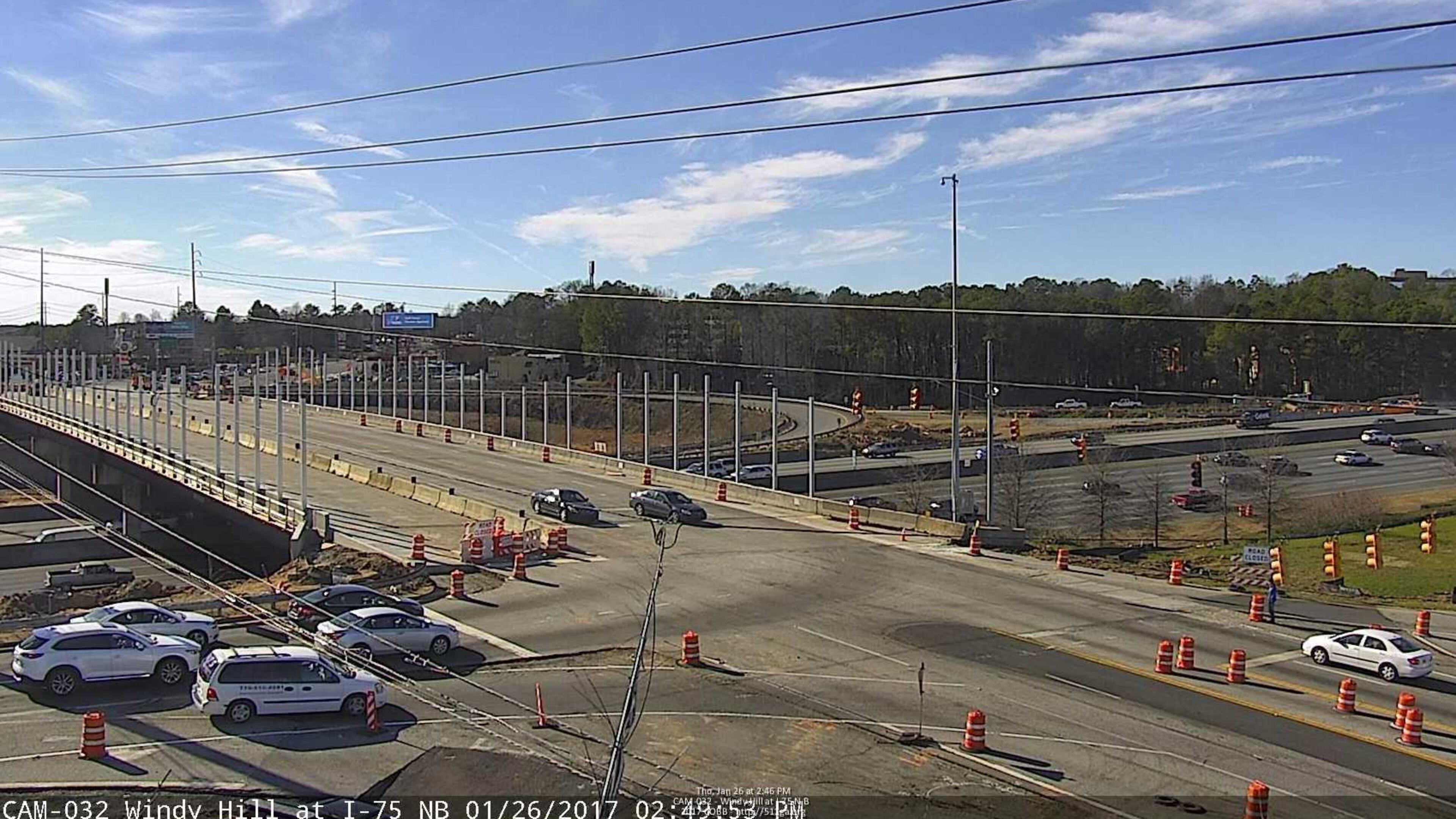 A look at Windy Hill Road and I-75 overpass bridge on Thursday, Jan. 26, 2017 at 3 p.m. from a traffic camera