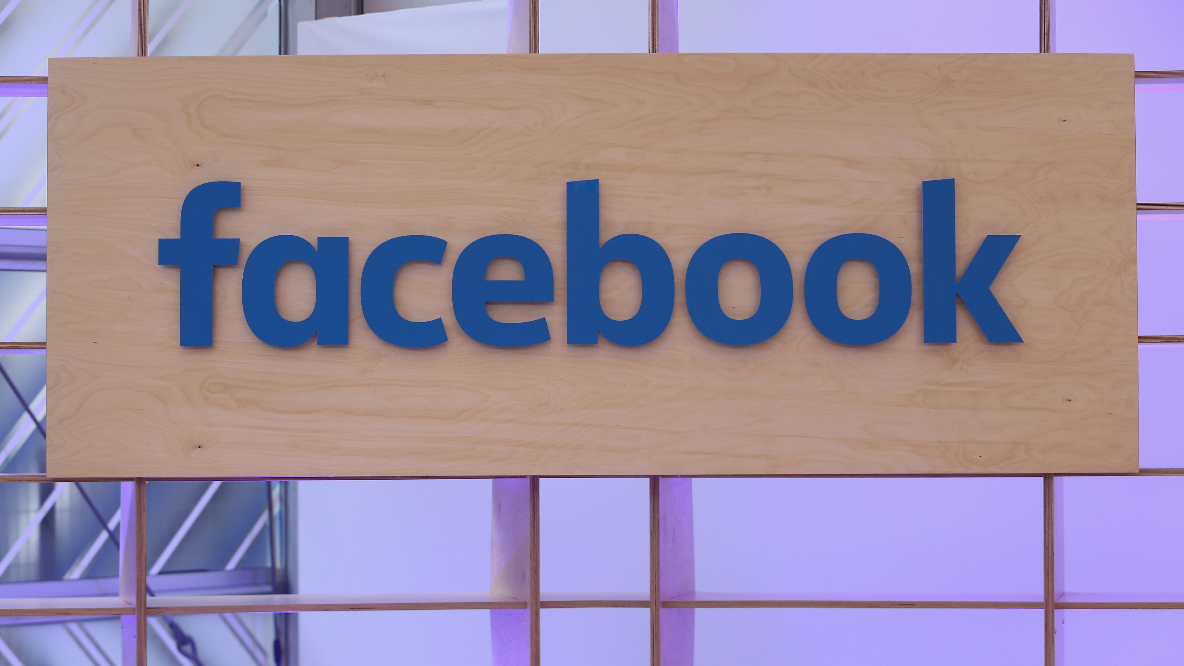 BERLIN, GERMANY - FEBRUARY 24: The Facebook logo is displayed at the Facebook Innovation Hub on February 24, 2016 in Berlin, Germany. The Facebook Innovation Hub is a temporary exhibition space where the company is showcasing some of its newest technologies and projects. (Photo by Sean Gallup/Getty Images)