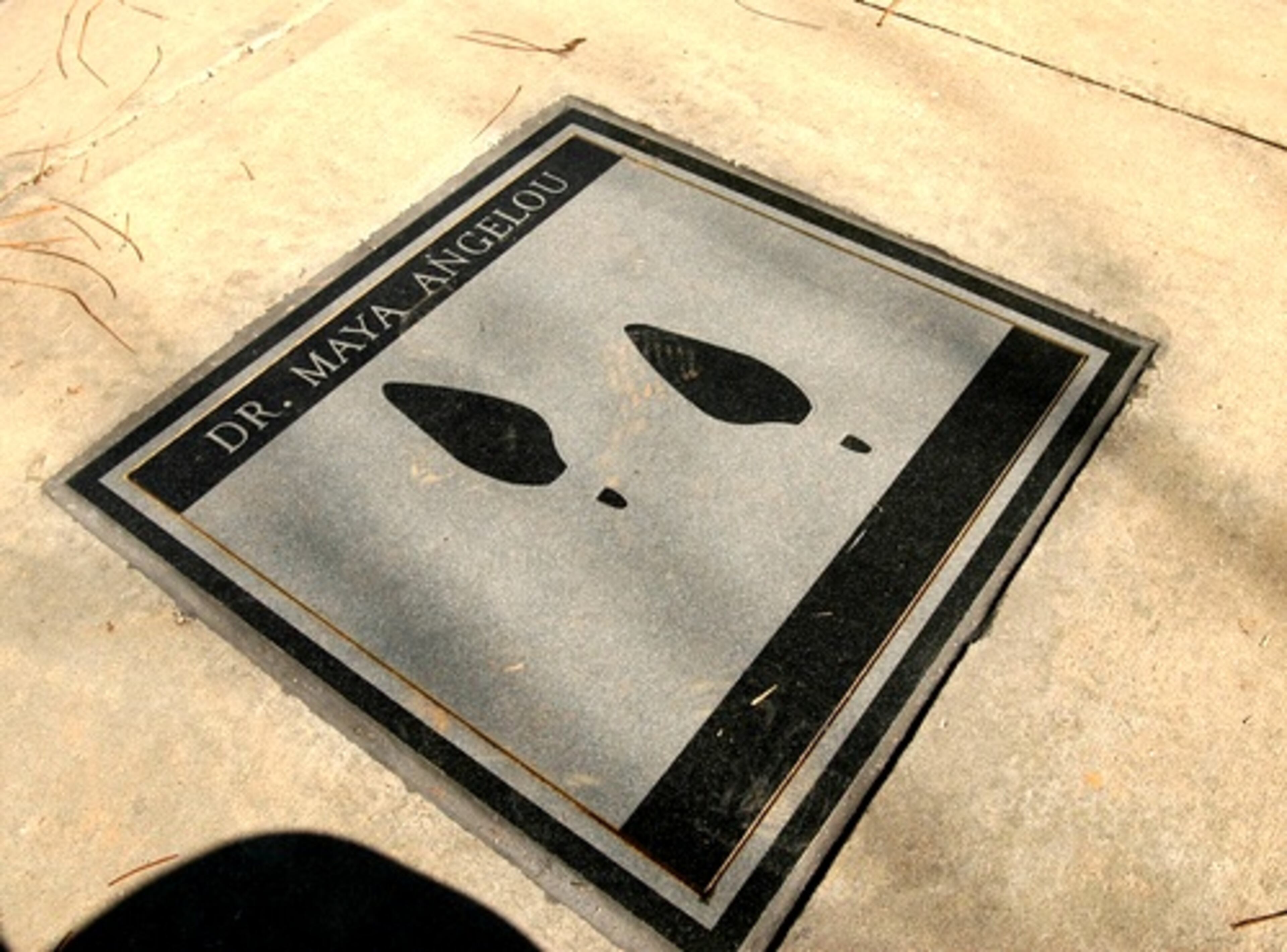 These are the footprints of poet Maya Angelou.