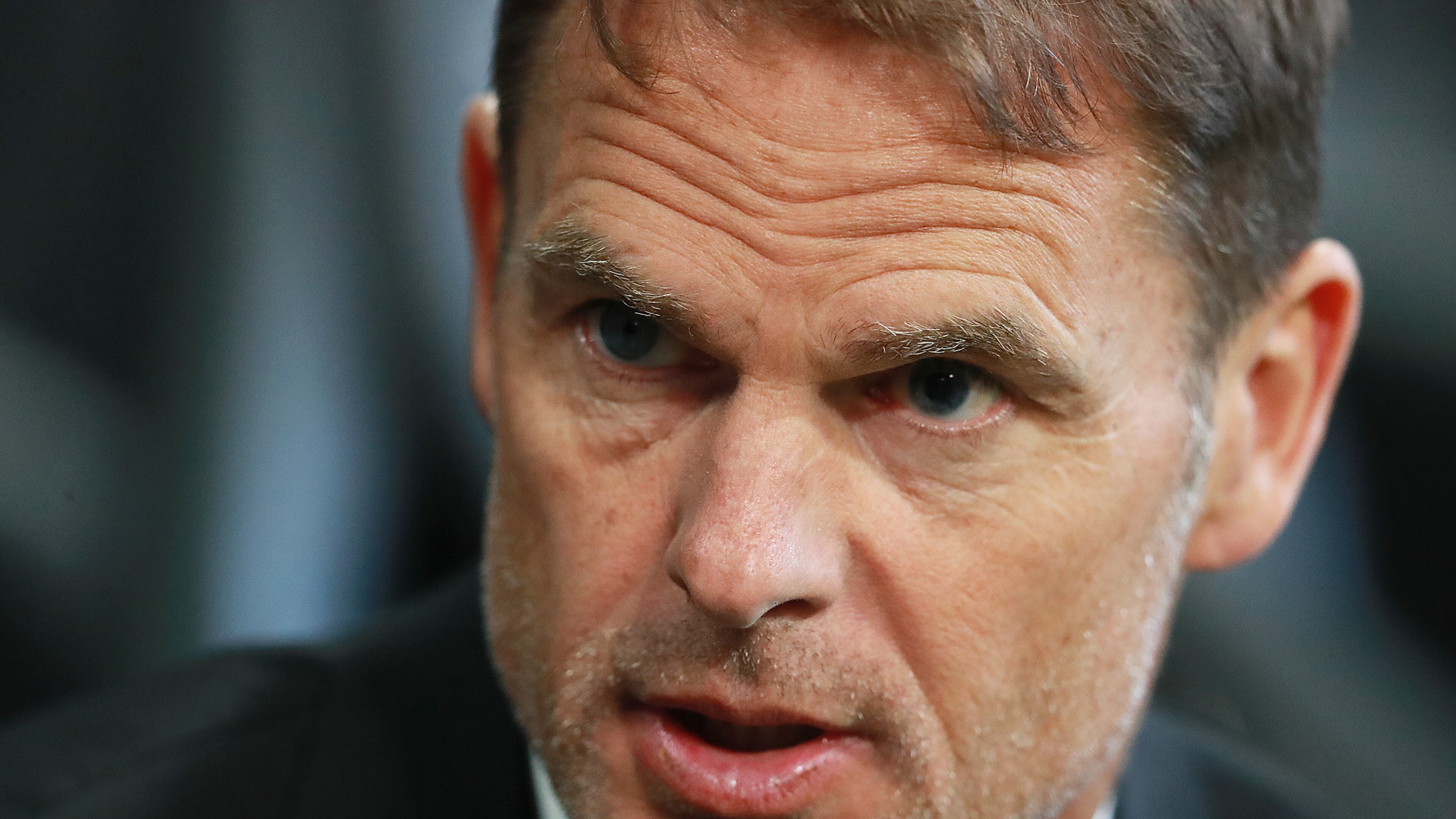 March 17, 2019 Atlanta: Atlanta United head coach Frank de Boer gives an interview as the team arrives to play Philadelphia Union in a MLS soccer match on Sunday, March 17, 2019, in Atlanta. Curtis Compton/ccompton@ajc.com