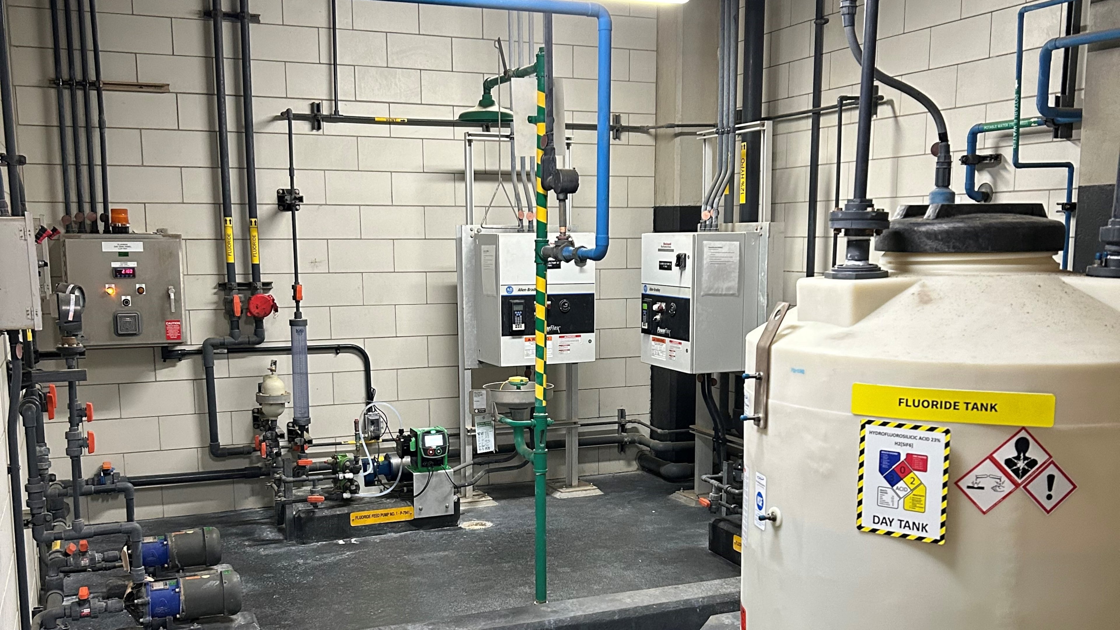 The fluoride feed room is shown inside the Cobb County-Marietta Water Authority's Wyckoff Water Treatment Plant in Acworth. (Courtesy)