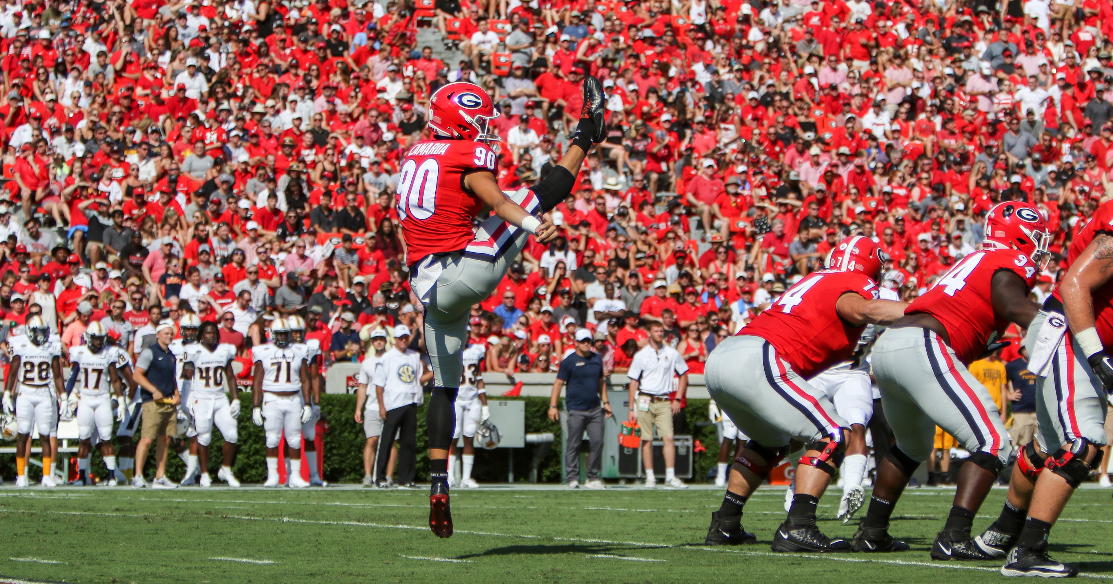 Georgia punter Jake Camarda (90) is on the Ray Guy Award (best punter in college football) watch list.