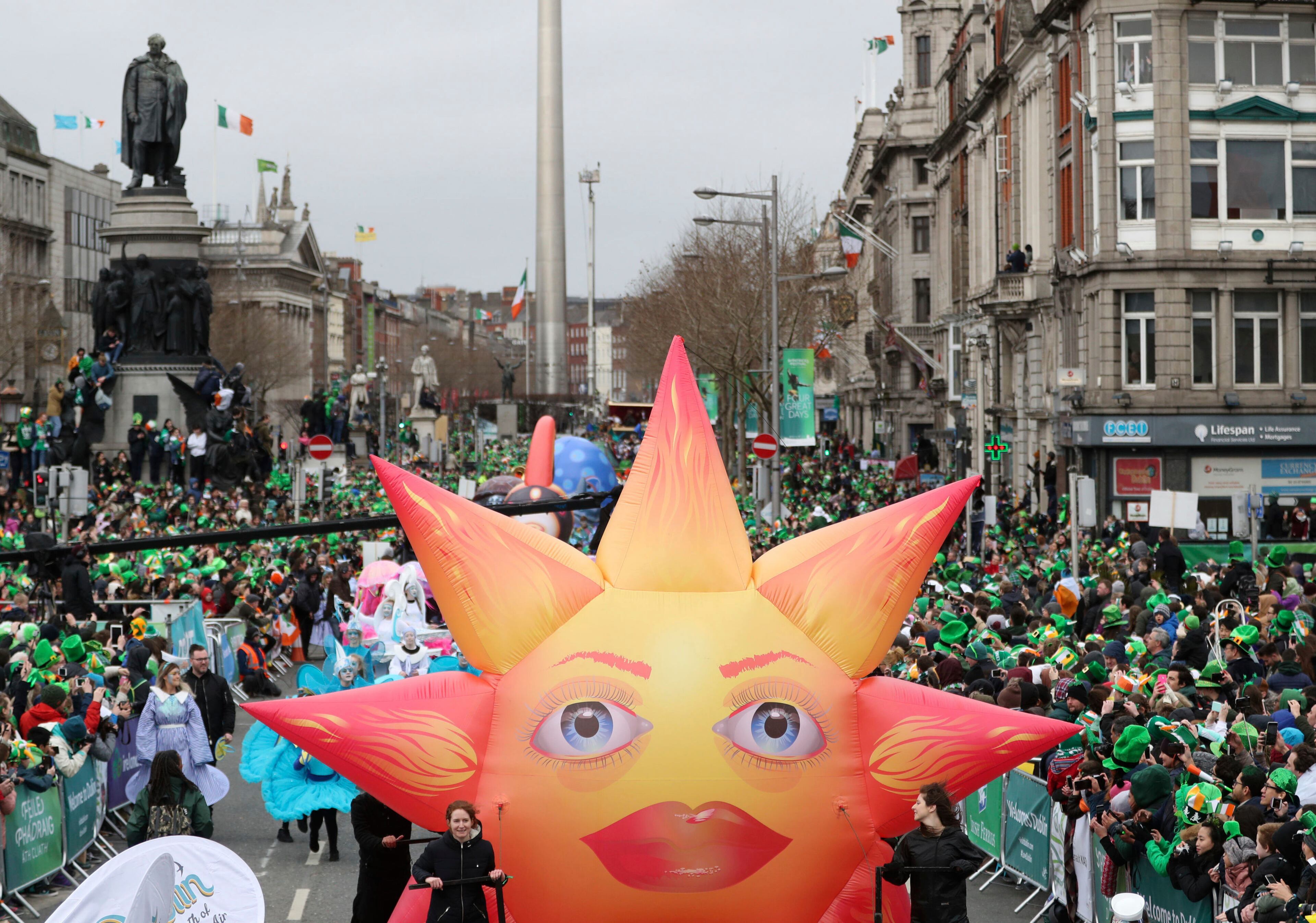 Participants take part in the St Patrick's Day parade on the streets of Dublin, Friday March 17, 2017. (Brian Lawless/PA via AP)