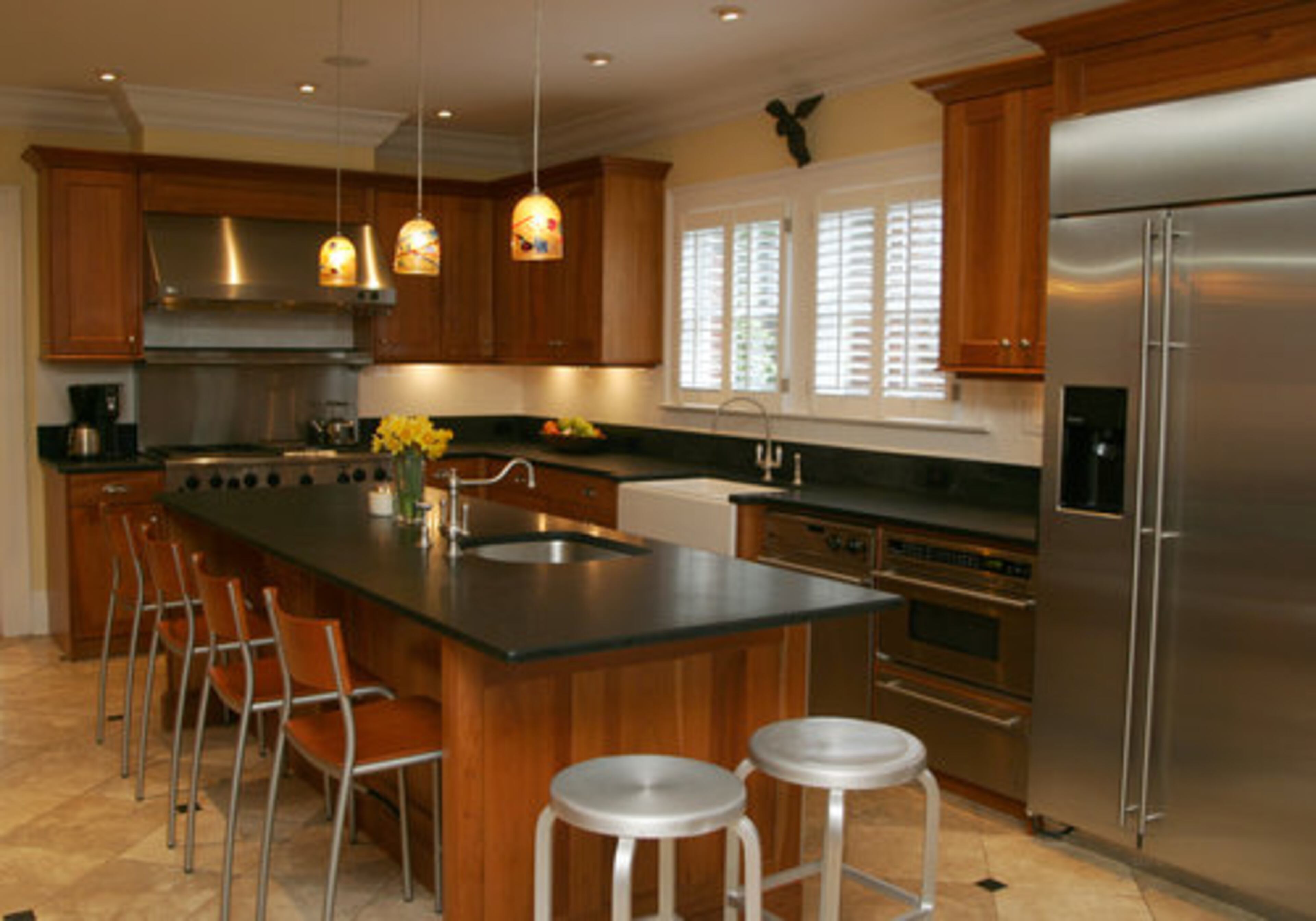 Logue and Cannon worked with Steve Knapp of Knapper Construction for most of the remodel, which included this new kitchen and adjoining family room.