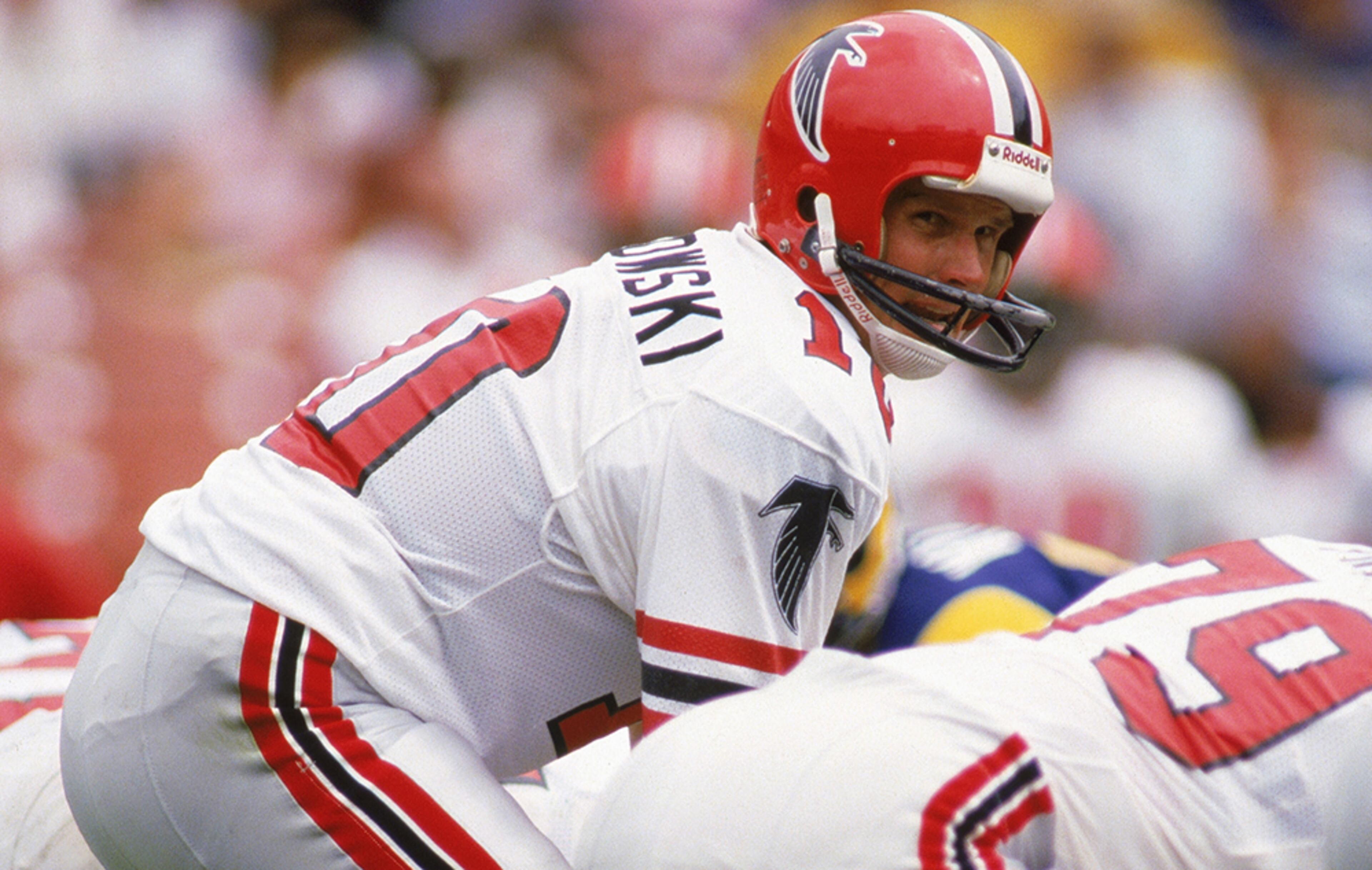 Quarterback Steve Bartkowski called signals for the Falcons in 123 games over a decade. His 55-66 record (.455 winning percentage) follows only Matt Ryan