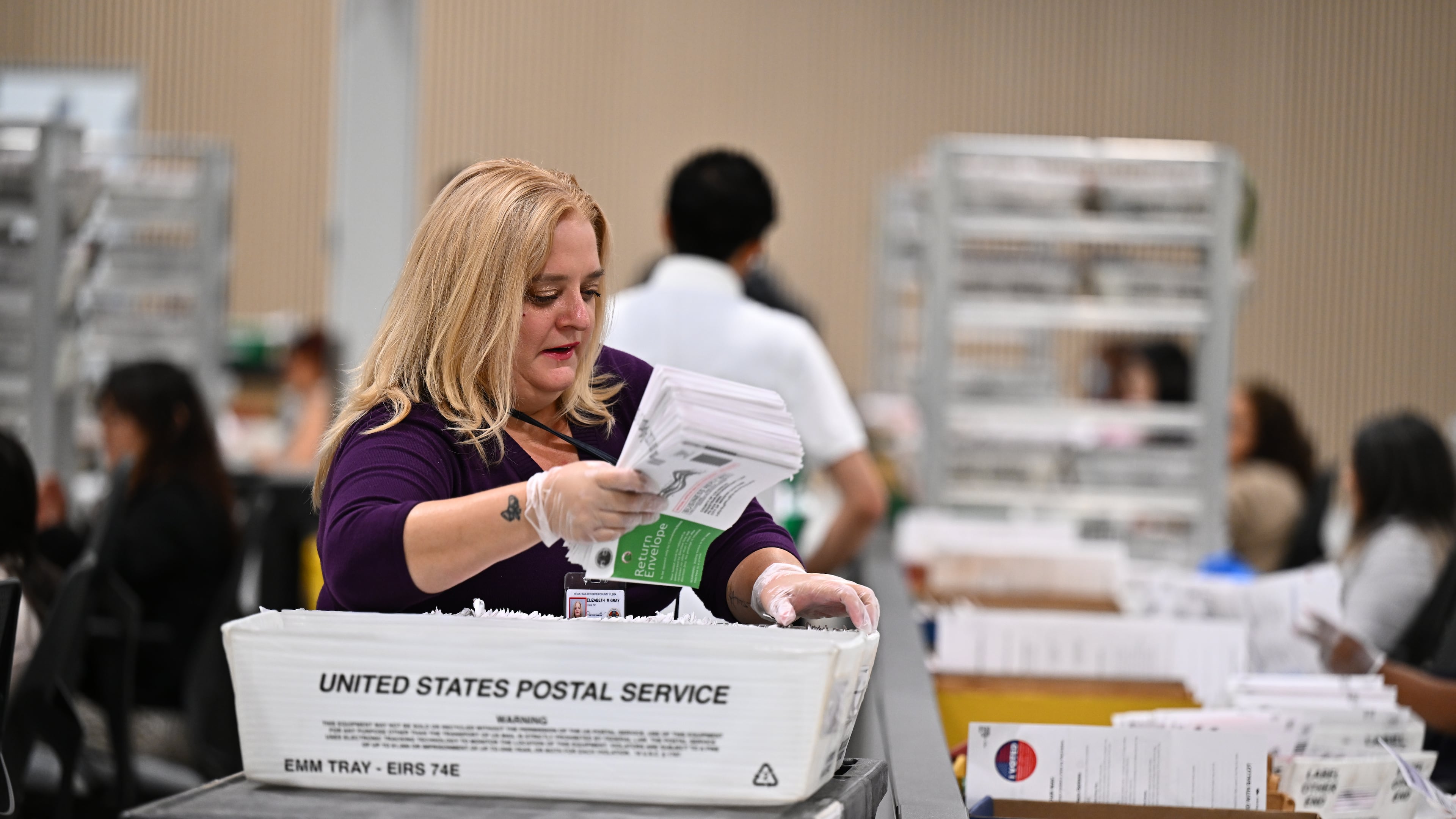 FILE - Ballots are counted at the L.A. County Ballot Processing Center during the California primary election, June 2, 2026, in City of Industry, Calif. (AP Photo/William Liang, File)
