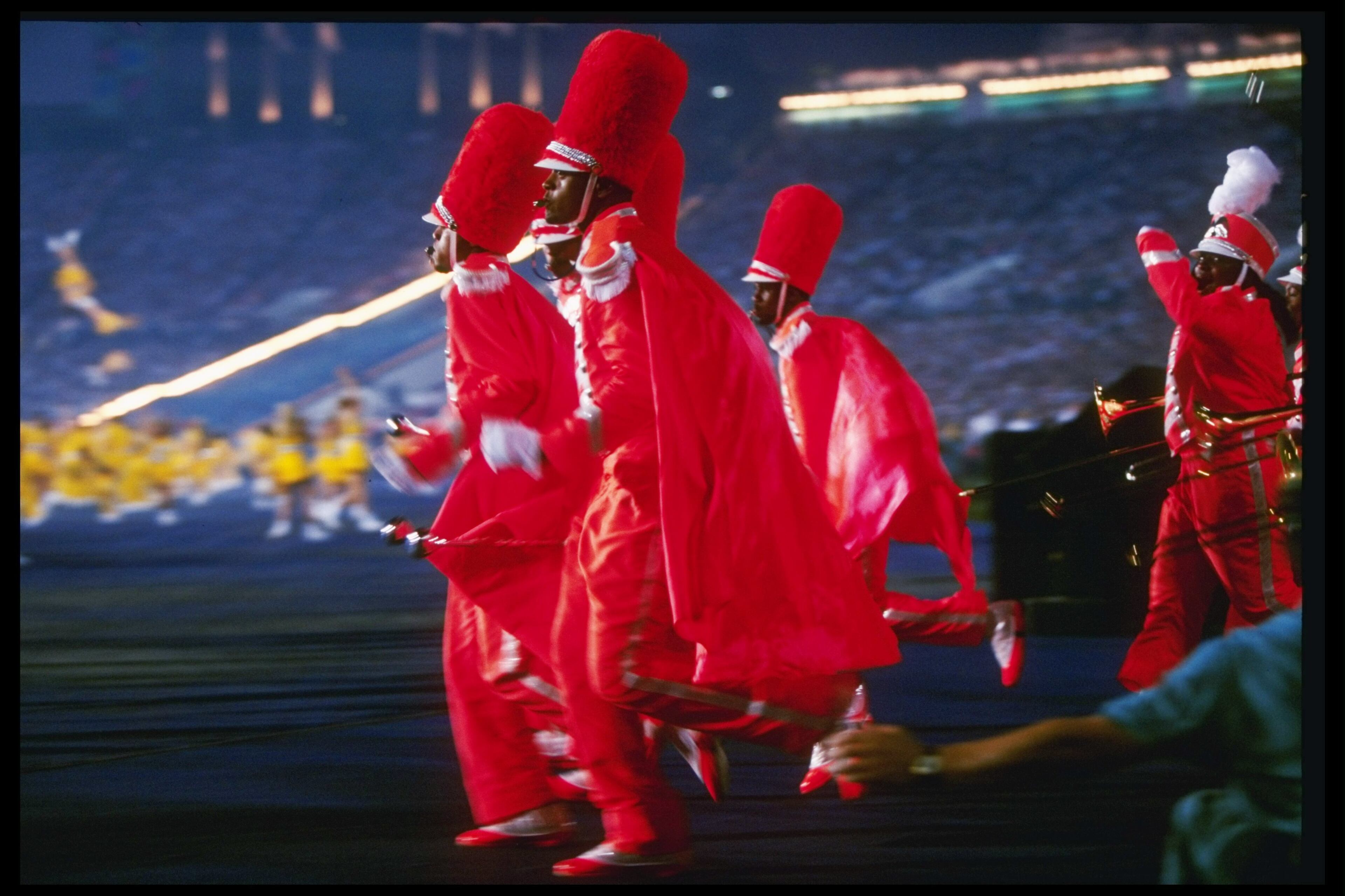 View of the opening ceremonies at the Olympic Games at Olympic Stadium in Atlanta, Georgia.