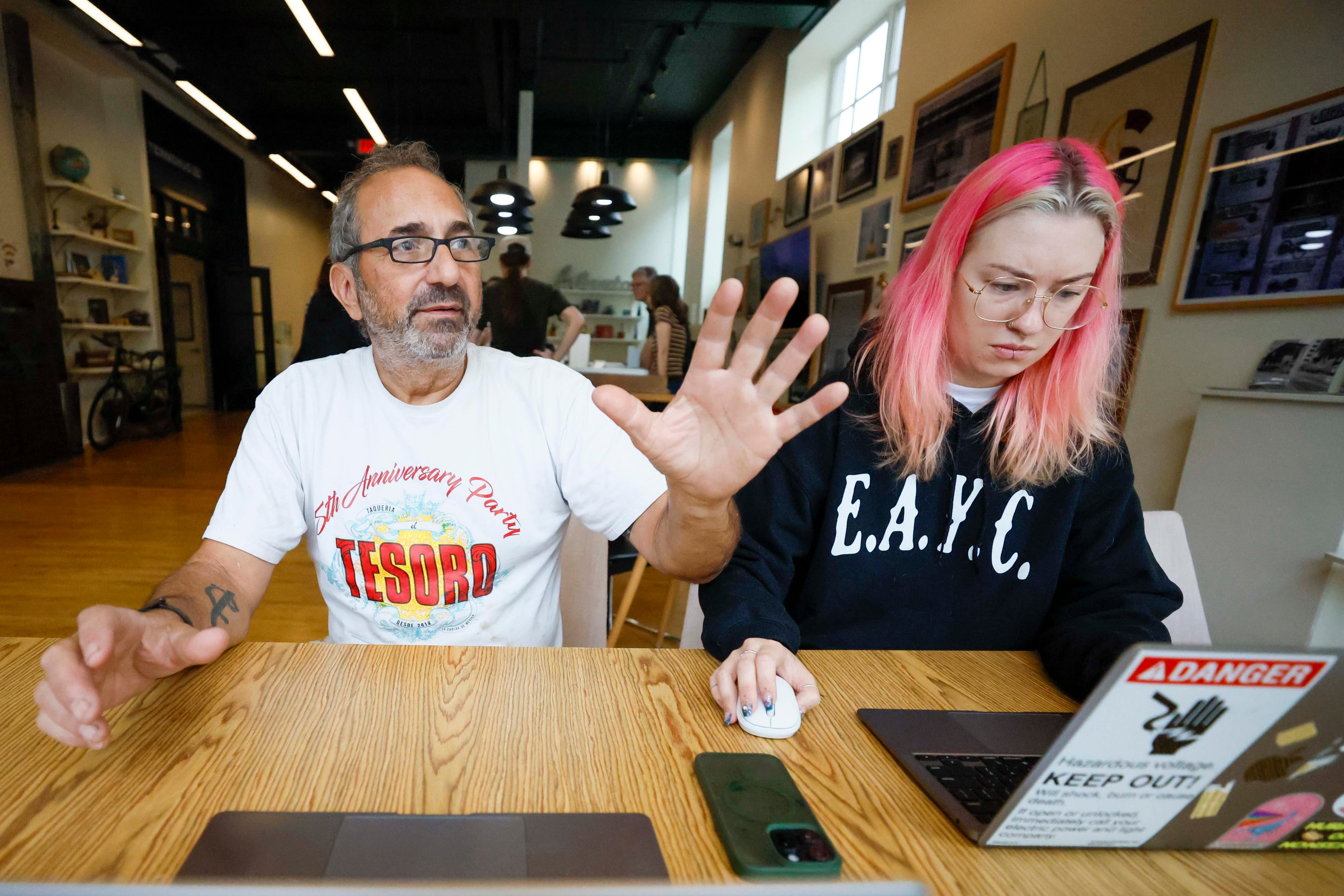 Alan Raines, owner of El Tesoro restaurant, along with Cora Hacker, assistant administrator, discusses the upcoming opening of the restaurant in the heart of the city ahead of the World Cup on Wednesday, May 27, 2026. (Miguel Martinez/AJC)