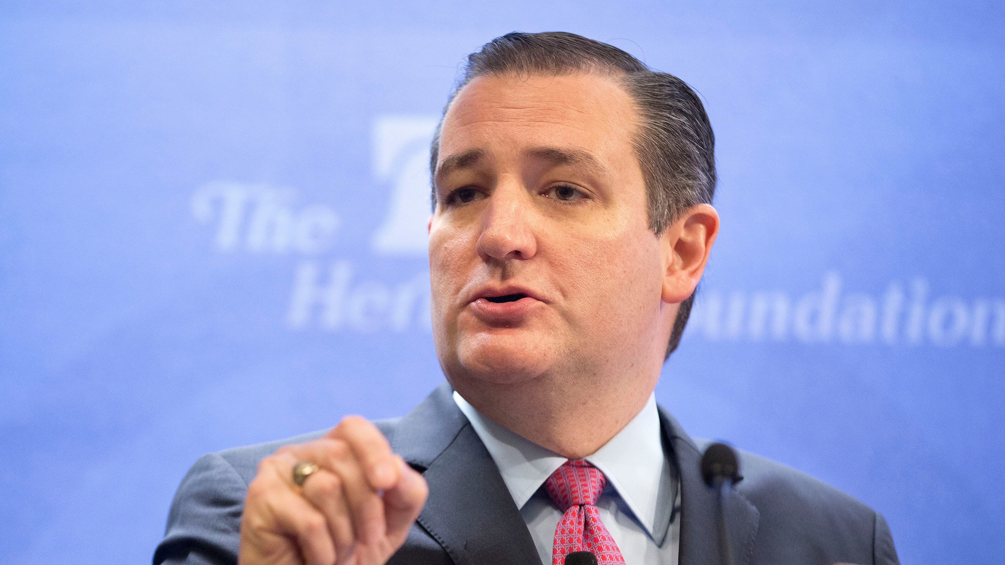 Republican presidential candidate Sen. Ted Cruz, R-Texas, speaks at the Heritage Foundation in Washington, D.C., on Dec. 10, 2015.