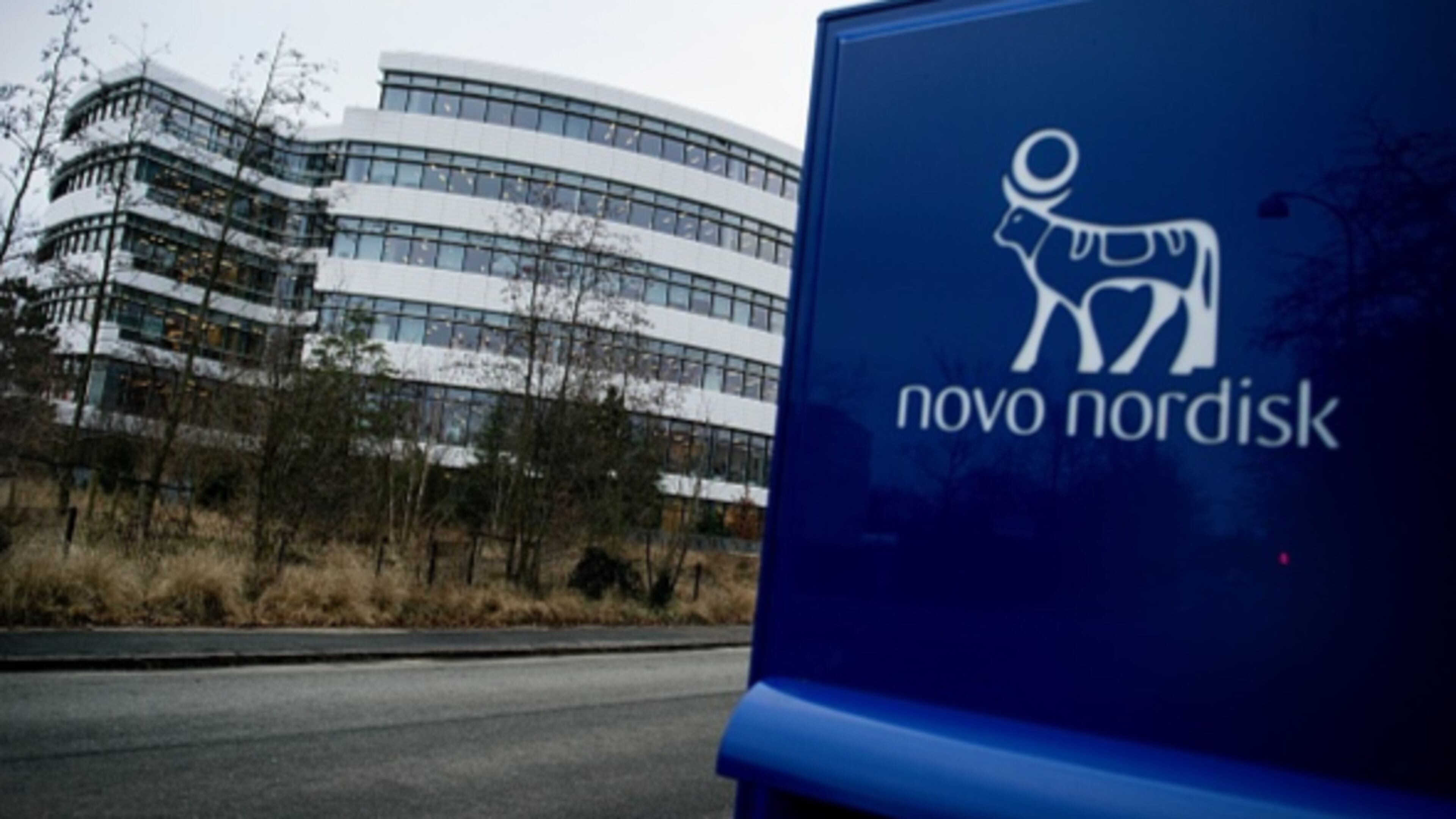 The logo of Danish pharmaceutical company Novo Nordisk is pictured at their headquarters in Bagsvaerd outside of Copenhagen, Denmark. The company is recalling certain pens over faulty cartridges that could impact how much insulin is received by a diabetic using a defective pen.