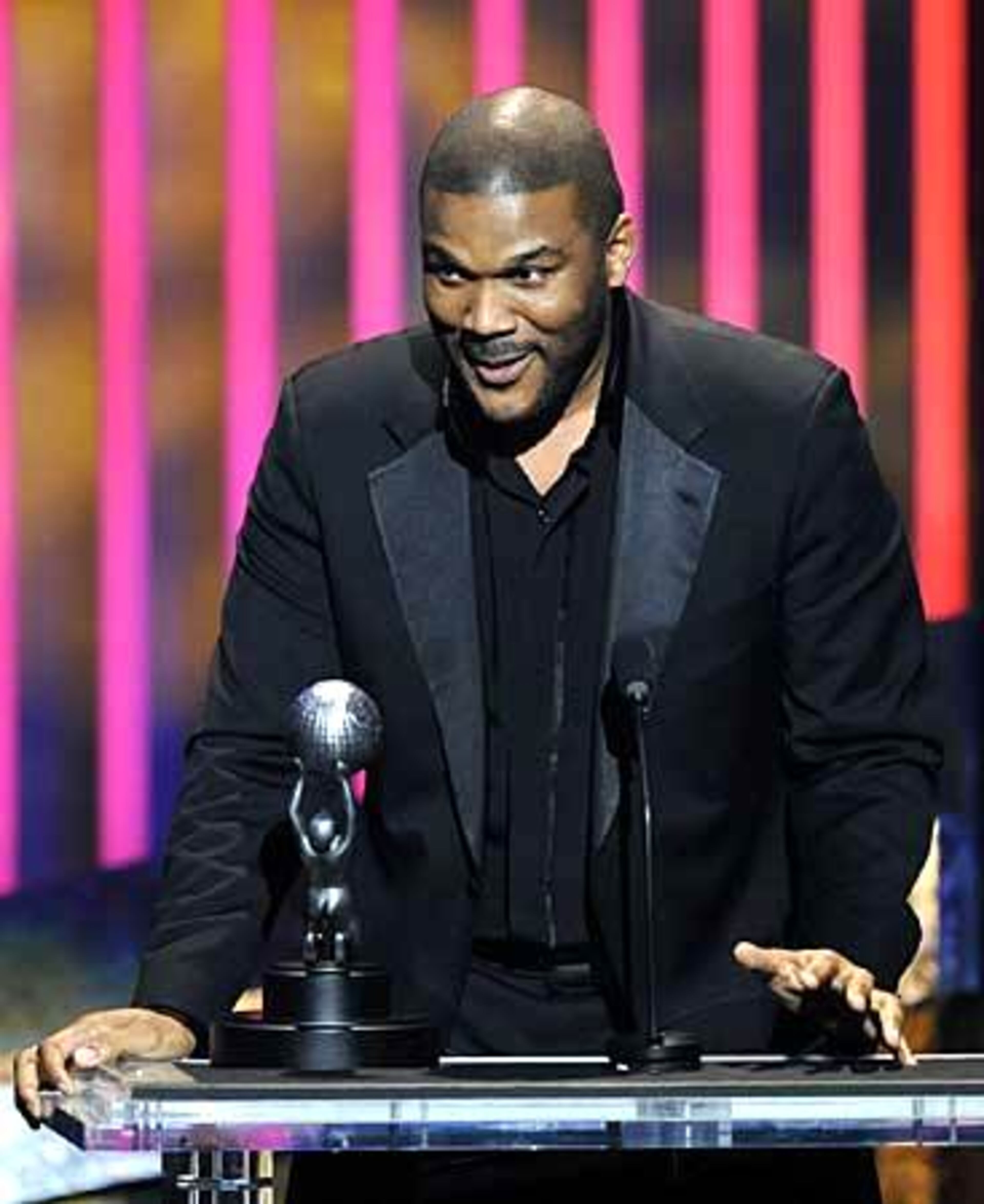 Atlanta's own filmmaker Tyler Perry accepts the award for outstanding supporting actor in a motion picture for "Tyler Perry's Why Did I Get Married?"