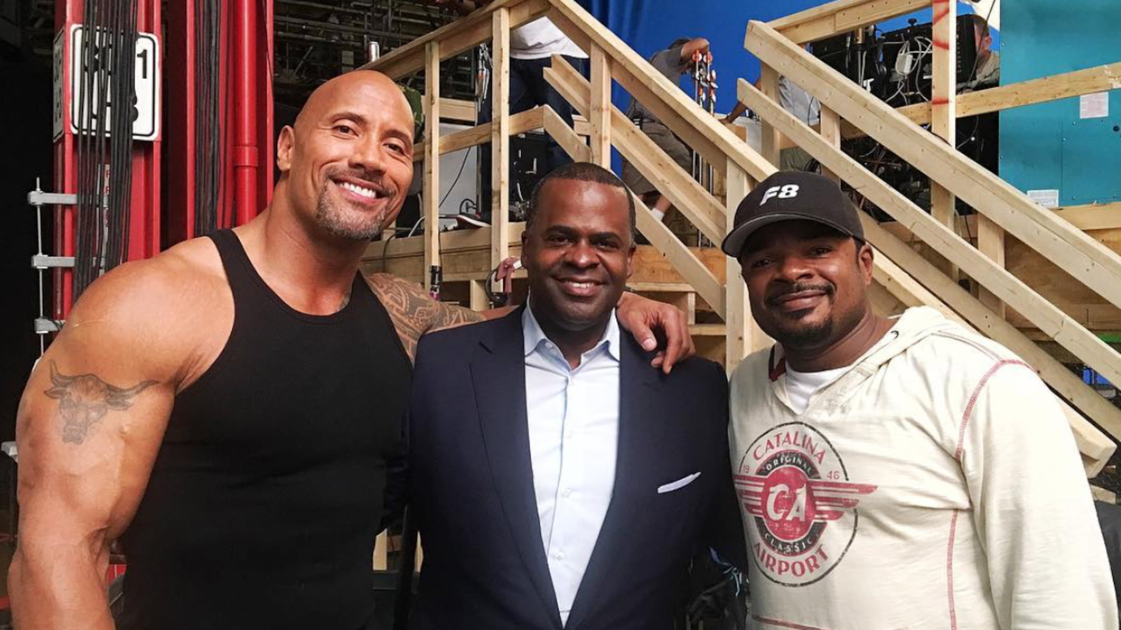 The Rock posted this photo of himself with Atlanta Mayor Kasim Reed and Fast 8 director F. Gary Gray on Instagram while the movie was filming in Atlanta.