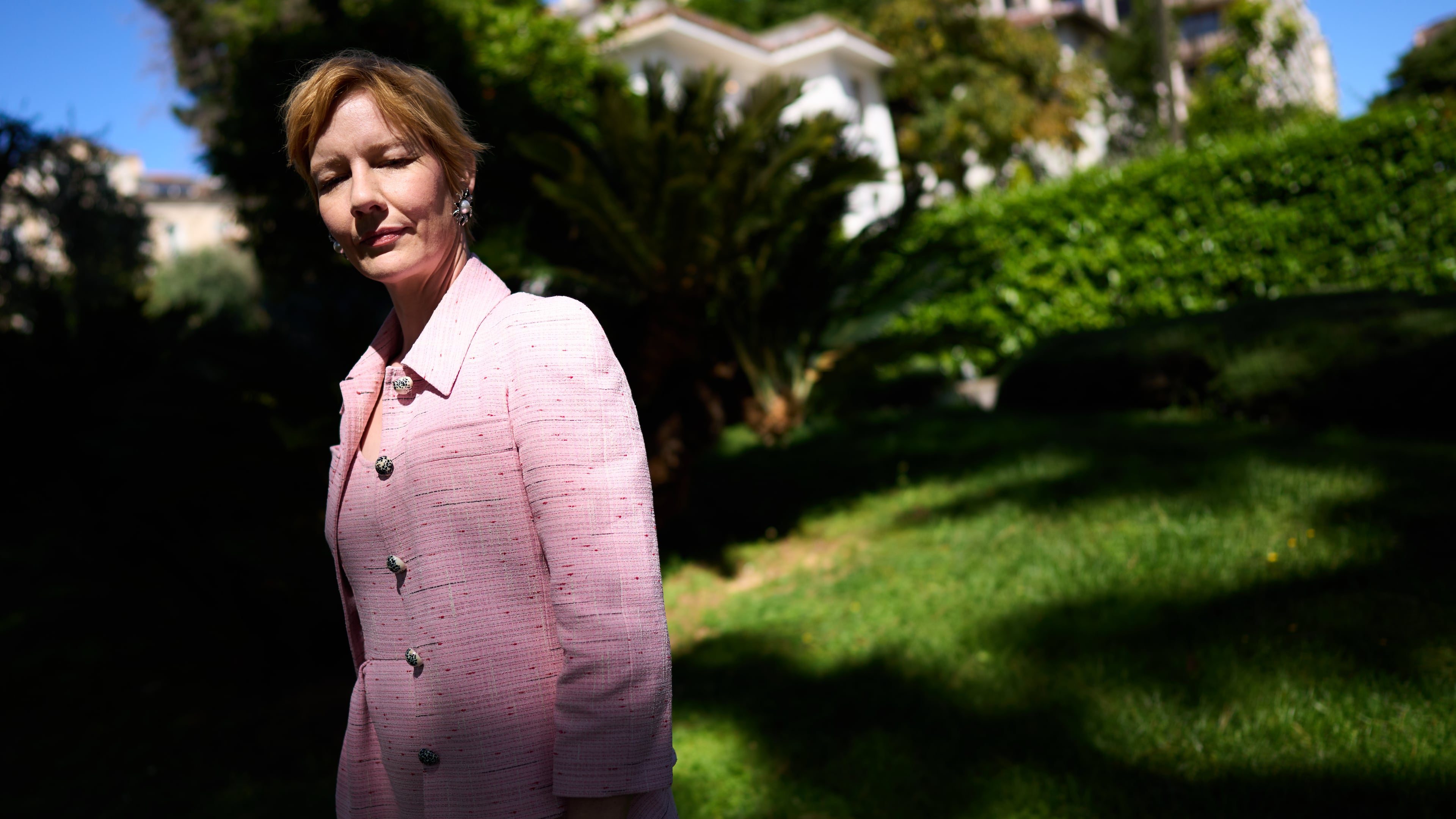 Sandra Hüller poses for portrait photographs for the film 'Fatherland' during the 79th international film festival, Cannes, southern France, Saturday, May 16, 2026. (Photo by Scott A Garfitt/Invision/AP)