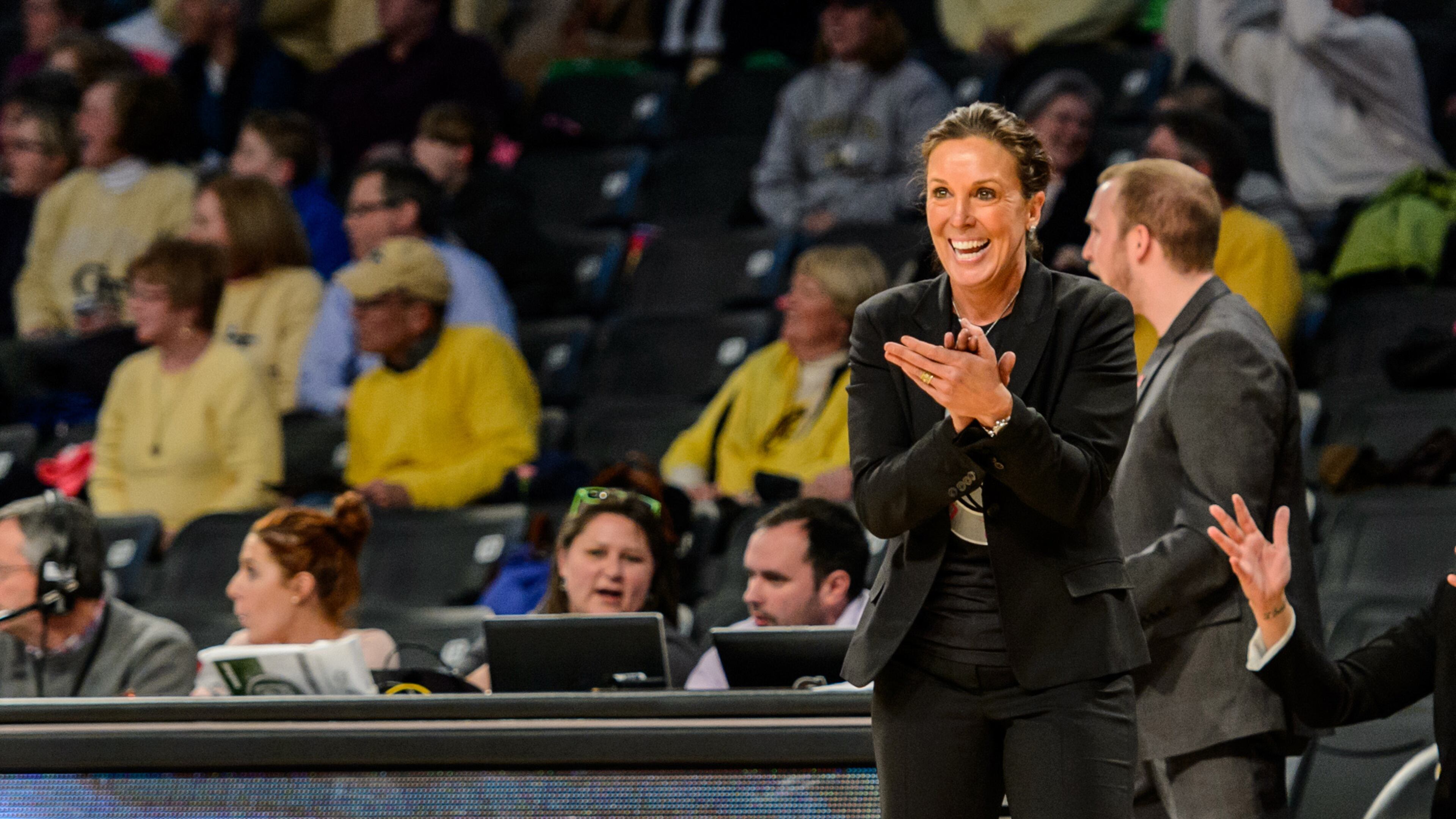 Georgia Tech coach MaChelle Joseph is starting her 16th season as coach of the Yellow Jackets. (Danny Karnik/Georgia Tech Athletics)