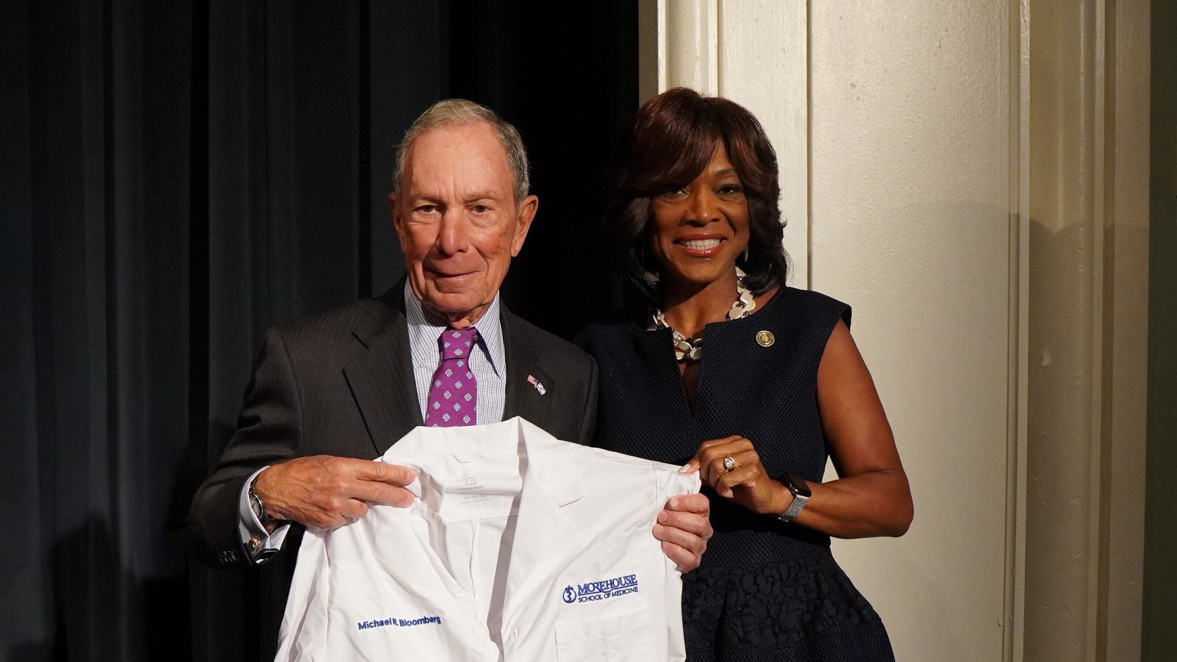 Michael Bloomberg with Dr. Valerie Montgomery Rice, president of Morehouse School of Medicine following the announcement of the gift of $175 million for the HBCU medical school. The school recently received a grant from Sanofi, the maker of popular brand-name healthcare treatments and vaccines to support diversity in clinical research.
Contributed by Morehouse School of Medicine